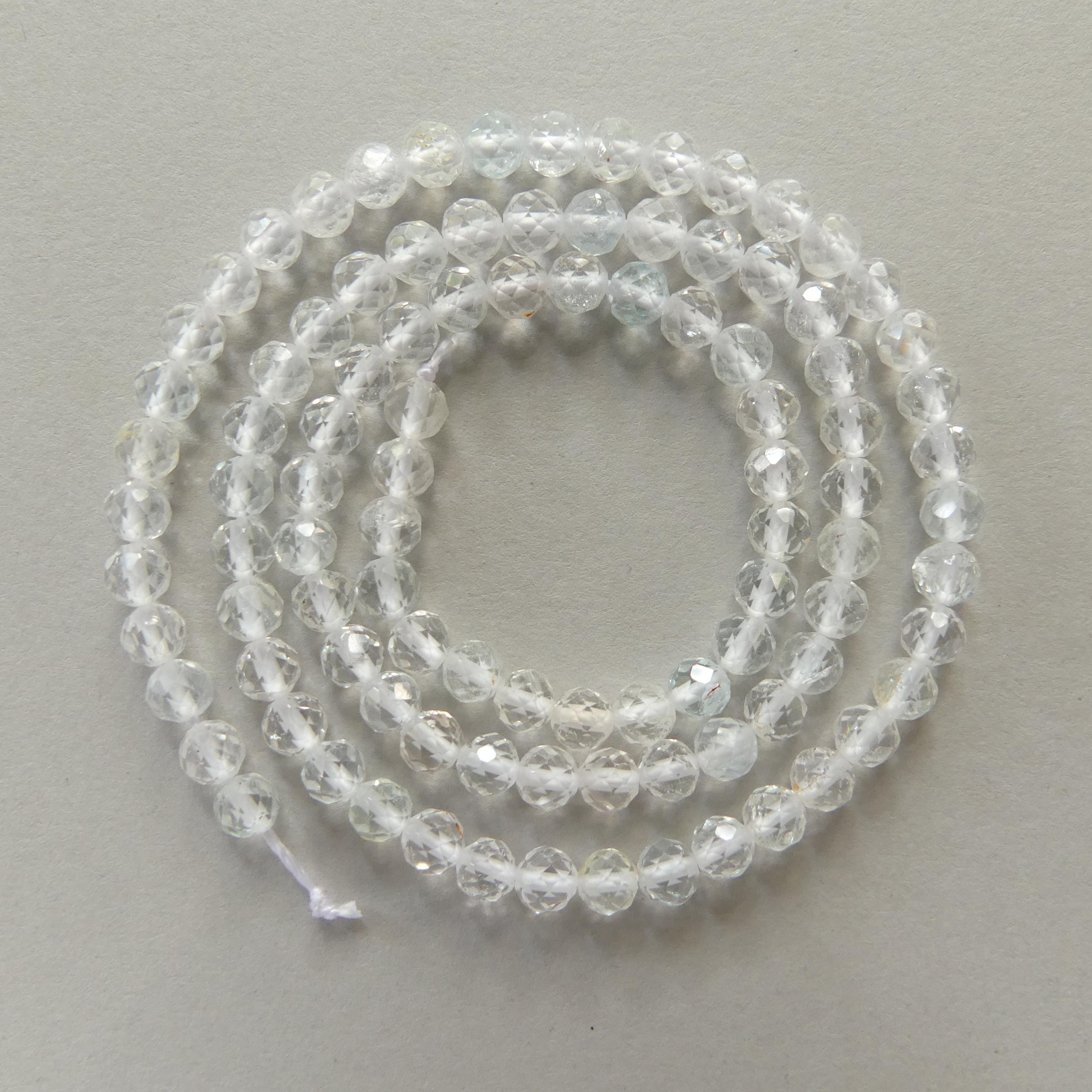 4mm AAA White Topaz Faceted Beads 15" Natural Topaz Clear Sparkly Gemstone Beads Beading Crafter Gift April Birthstone DIY Jewelry