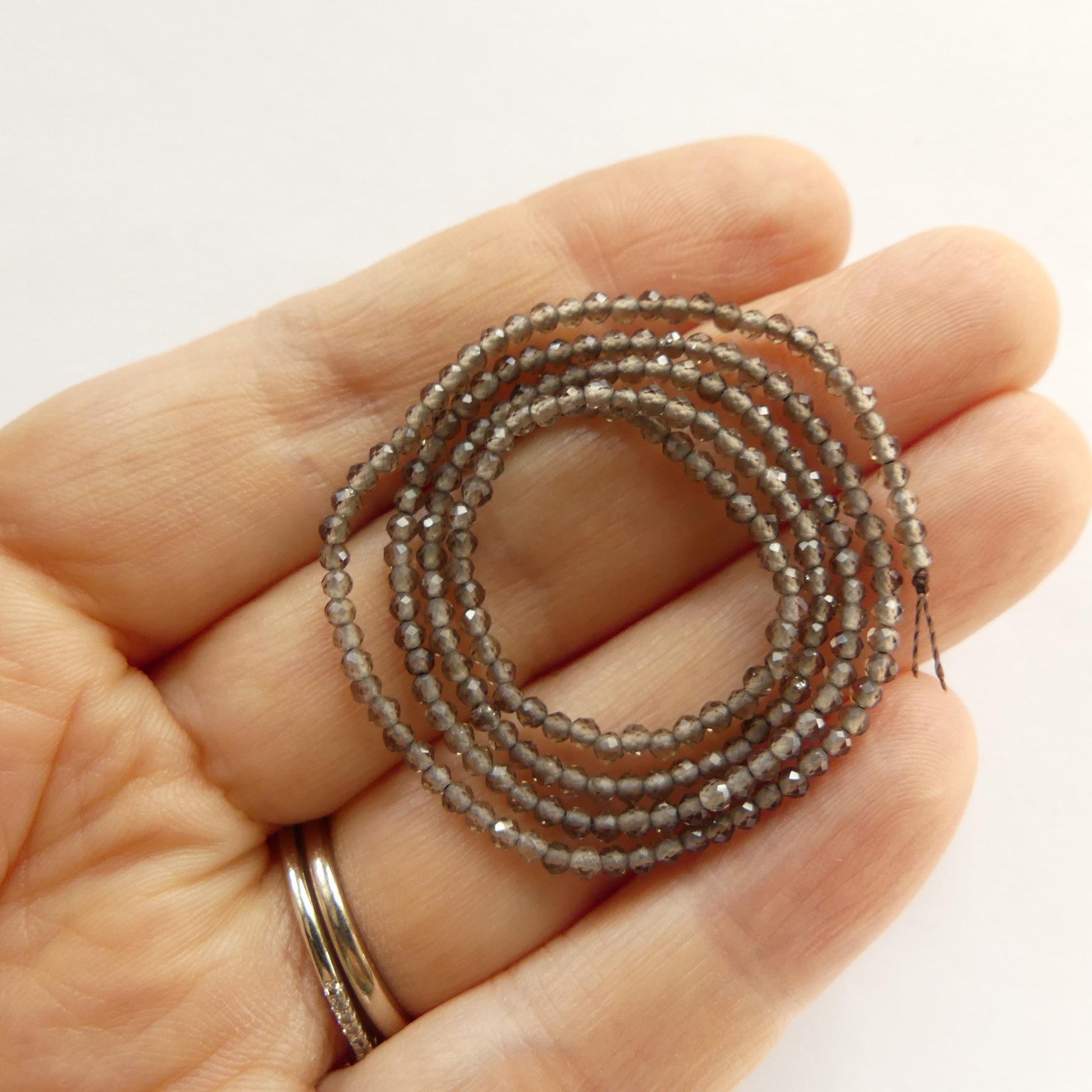 2mm AAA Smoky Quartz Micro Faceted Beads Genuine Beads 15" Sparkly Light Smoky Quartz Gemstone Beads Beading Crafter Gift