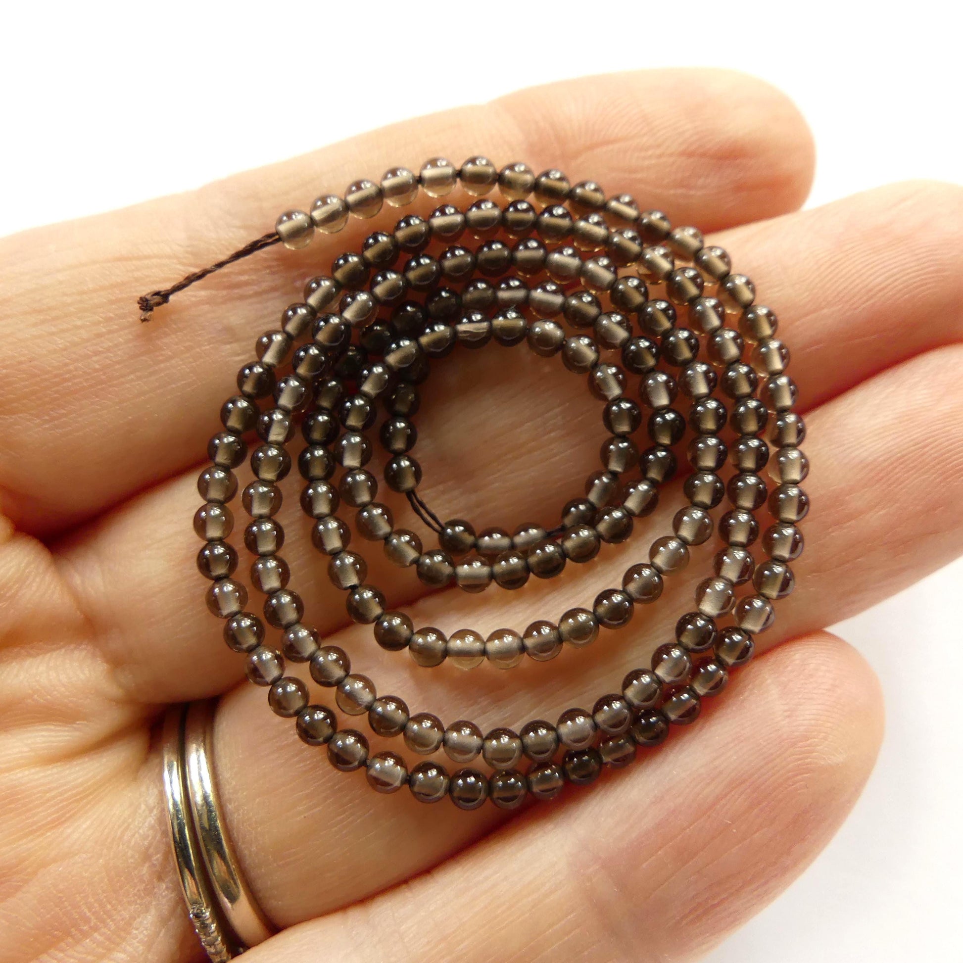 2mm 2.5mm AAA Smoky Quartz Beads Smooth Genuine Beads 15" Smooth Smoky Quartz Gemstone Beads Beading Crafter Gift