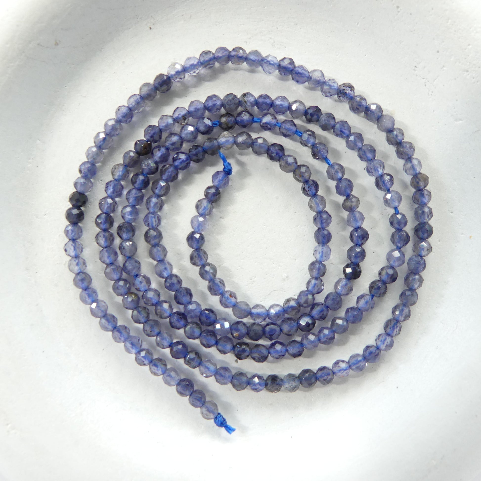 2mm AAA Iolite Micro Faceted Beads Genuine Beads 15" Sparkly Gemstone Beads Beading Crafter Gift
