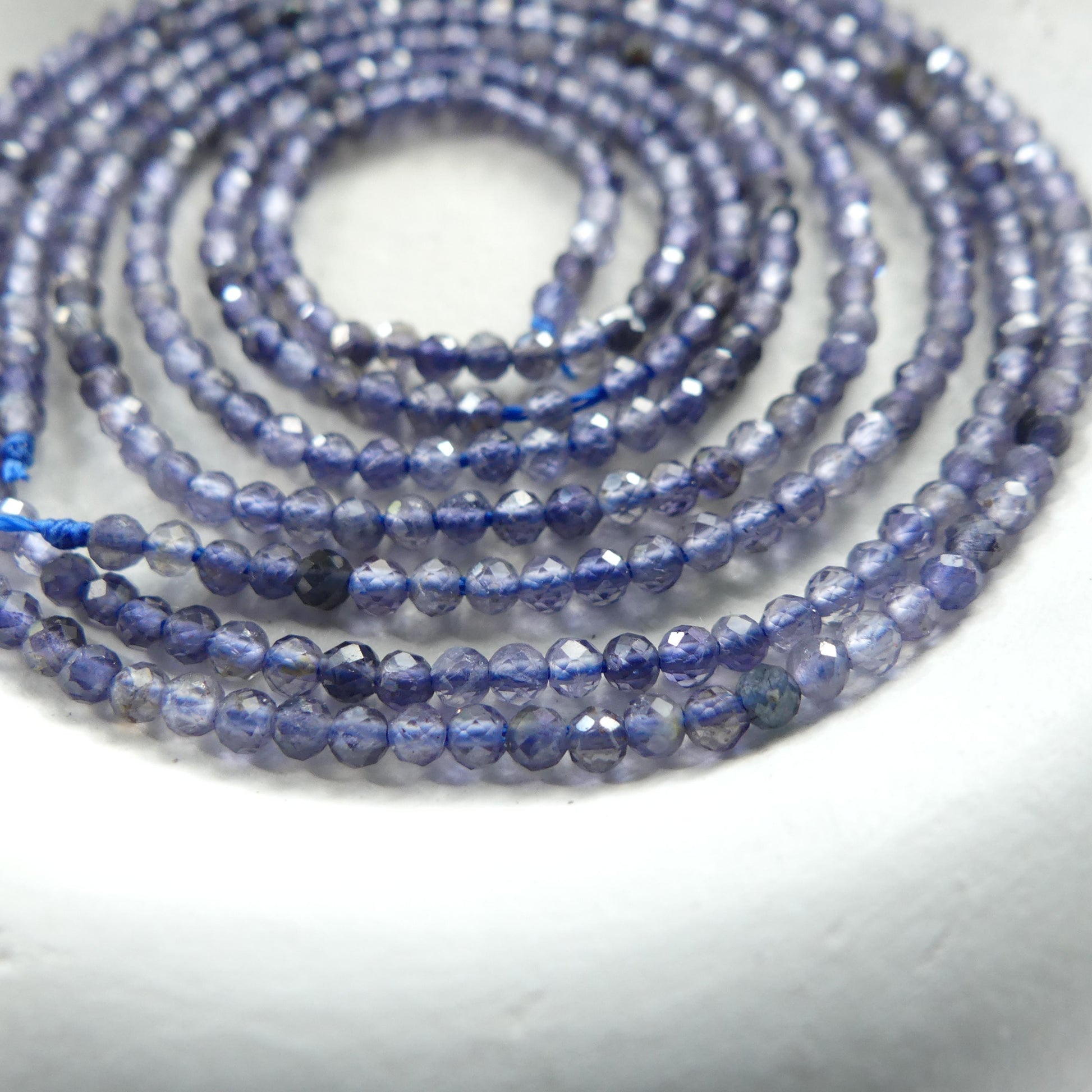 2mm AAA Iolite Micro Faceted Beads Genuine Beads 15" Sparkly Gemstone Beads Beading Crafter Gift