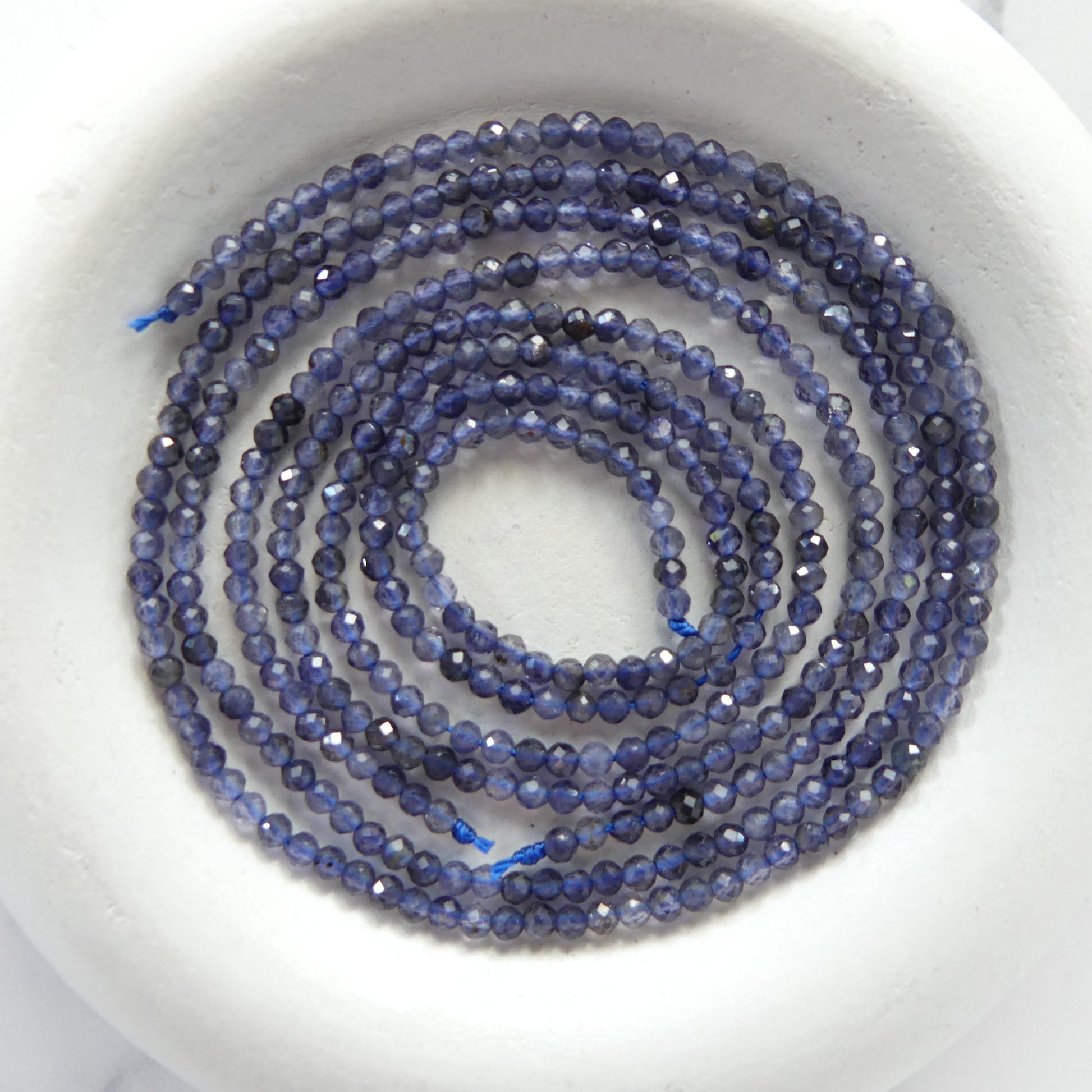 2mm AAA Iolite Micro Faceted Beads Genuine Beads 15" Sparkly Gemstone Beads Beading Crafter Gift