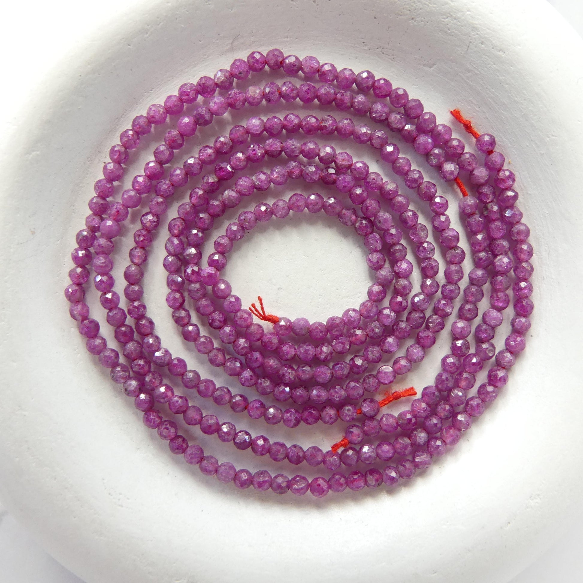 2mm AAA Ruby Beads Micro Faceted Beads 13" Natural Pink Purple Ruby Gemstone Beads Beading Crafter Gift July Birthstone DIY Jewelry