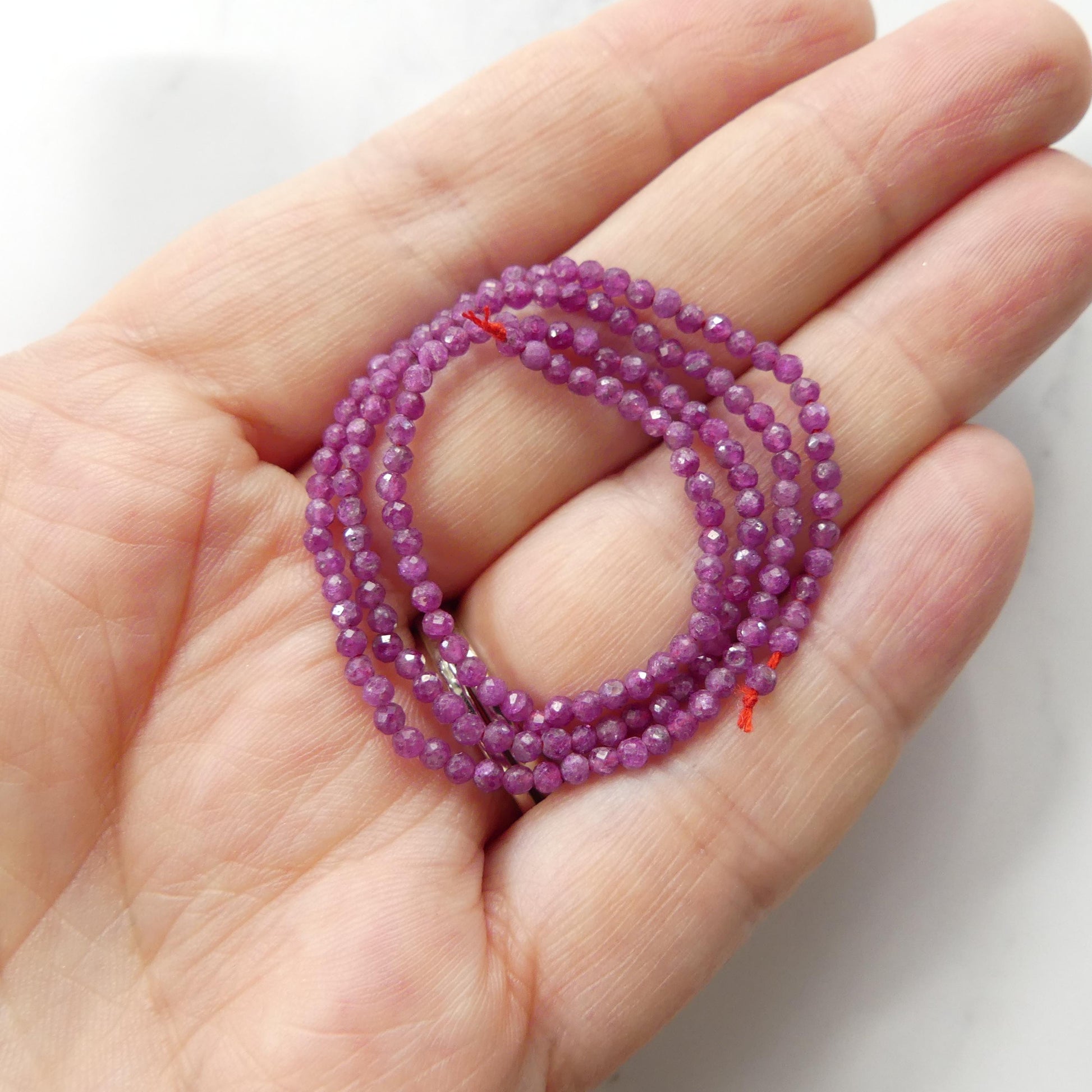 2mm AAA Ruby Beads Micro Faceted Beads 13" Natural Pink Purple Ruby Gemstone Beads Beading Crafter Gift July Birthstone DIY Jewelry