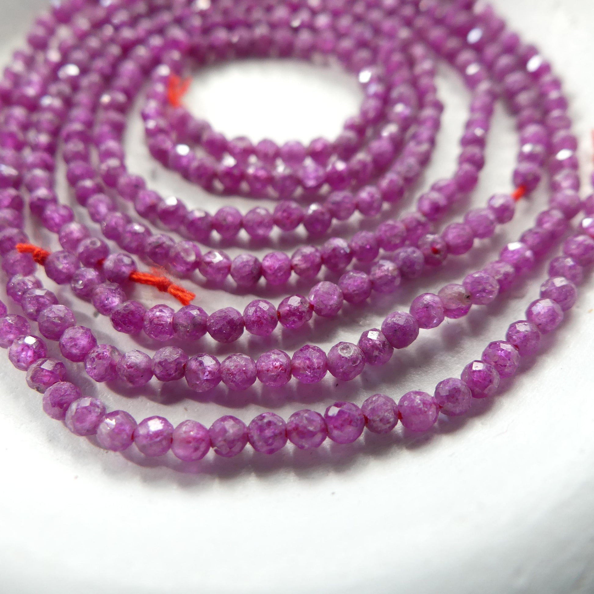 2mm AAA Ruby Beads Micro Faceted Beads 13" Natural Pink Purple Ruby Gemstone Beads Beading Crafter Gift July Birthstone DIY Jewelry