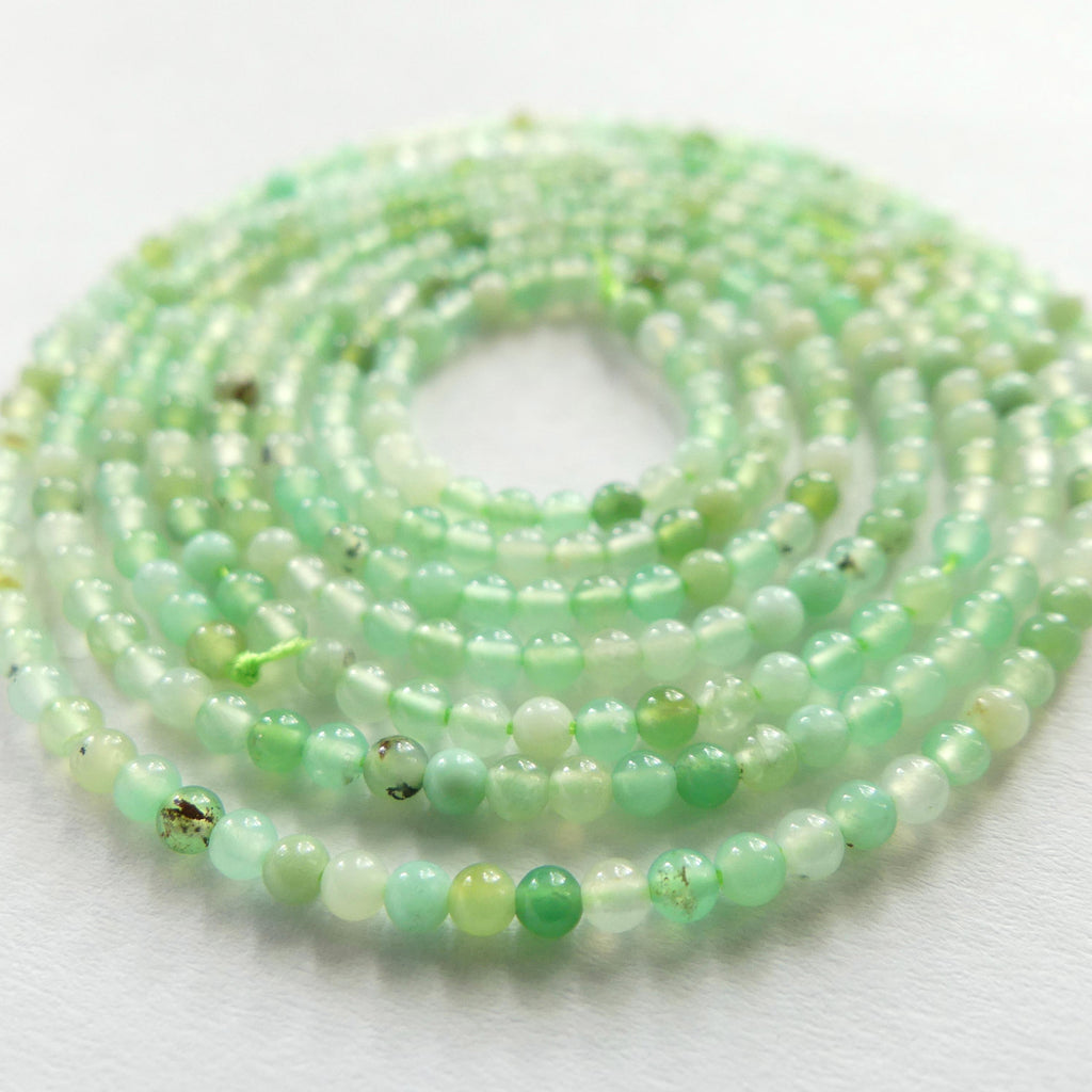 2mm Chrysoprase Smooth Beads 15" Mint Green Genuine Gemstone Beads for Jewelry Making Beading Craft Gift Beads Seed Beads