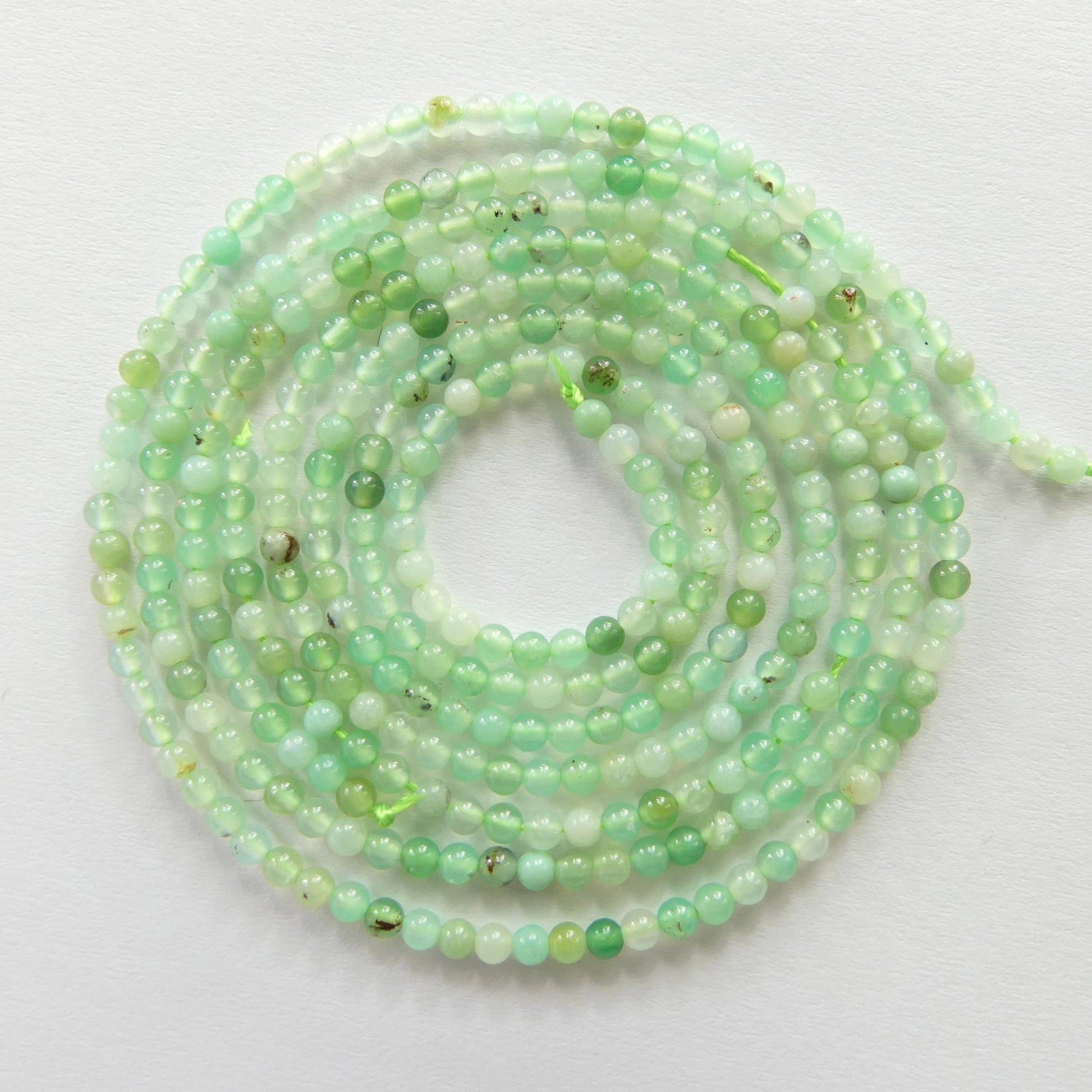 2mm Chrysoprase Smooth Beads 15" Mint Green Genuine Gemstone Beads for Jewelry Making Beading Craft Gift Beads Seed Beads