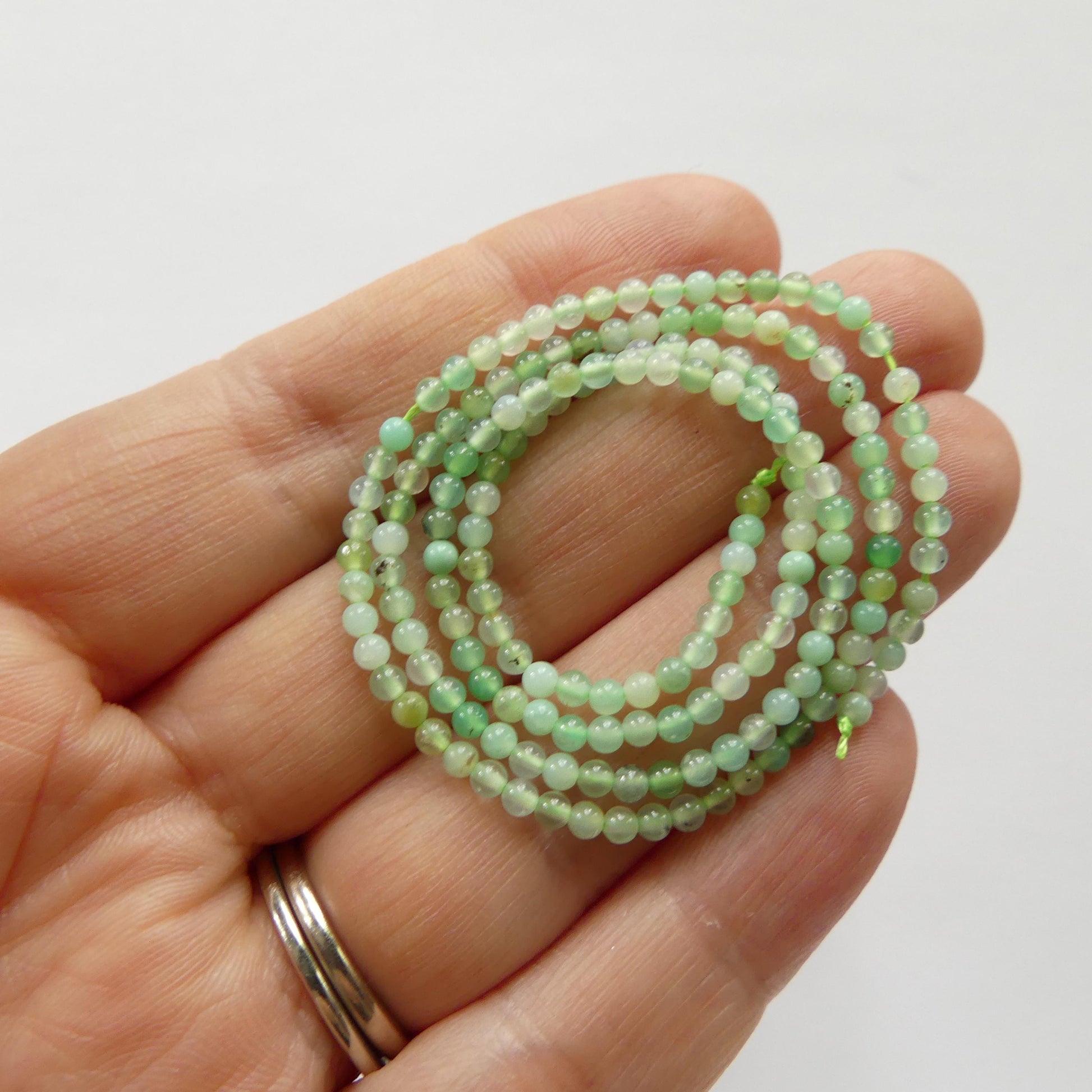 2mm Chrysoprase Smooth Beads 15" Mint Green Genuine Gemstone Beads for Jewelry Making Beading Craft Gift Beads Seed Beads