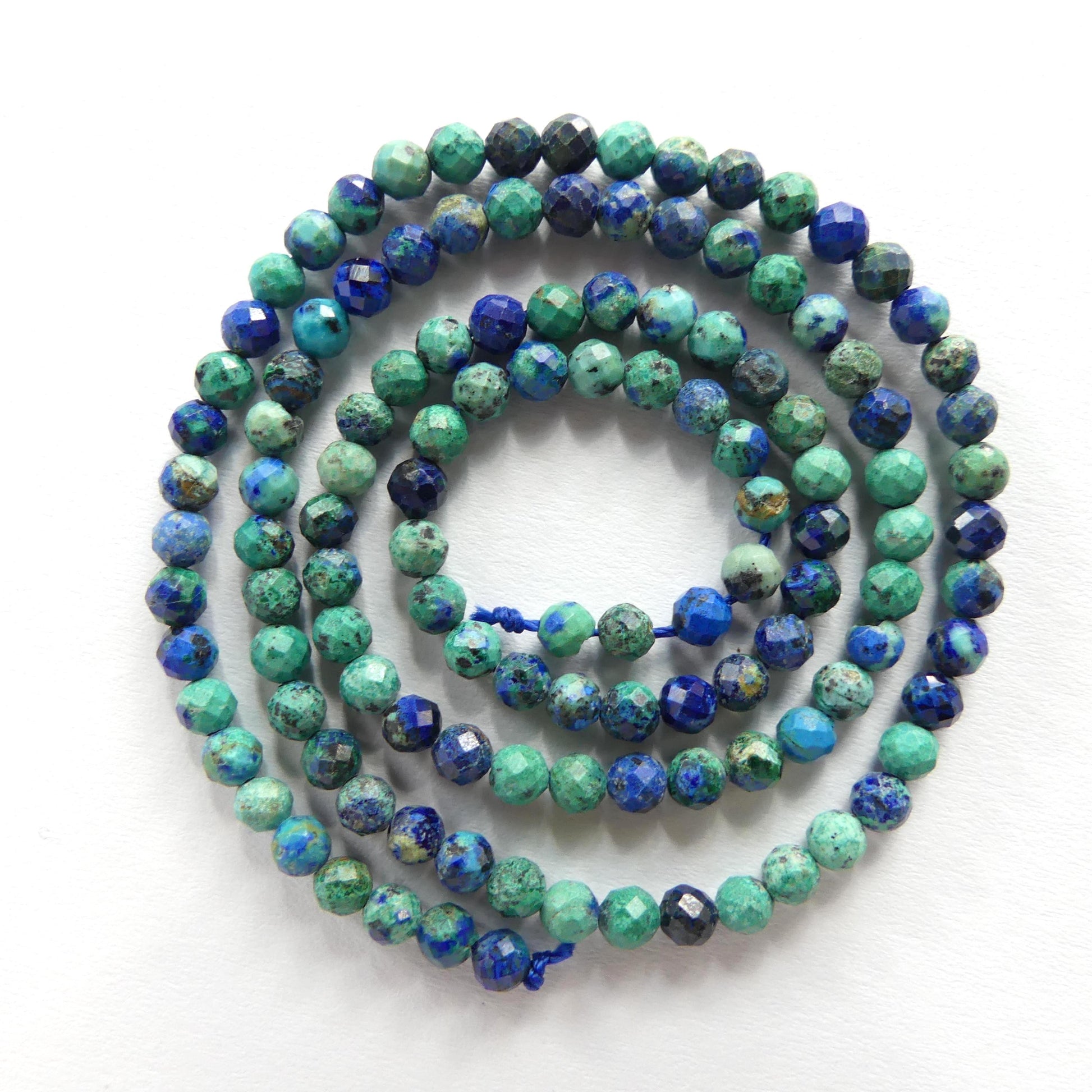 3mm Azurite Beads Malachite Faceted 15" Real Azurmalachite Gemstone Beads Beading Crafter Gift DIY Jewelry making Blue Green Crystal
