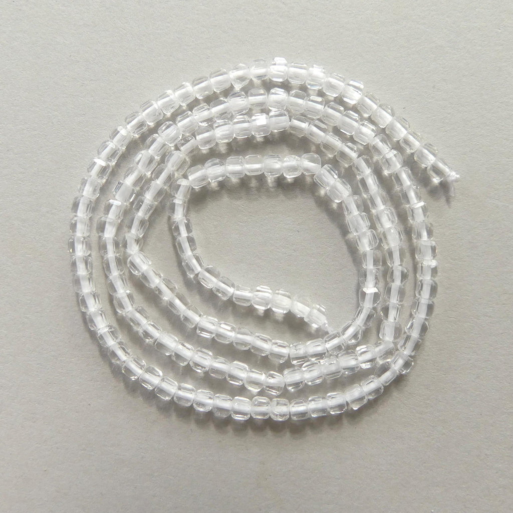 2mm AAA Rock Quartz Faceted Cube Beads 15" Clear Crystal Quartz Genuine Gemstone Beads Jewelry Making Beading Craft Gift April Birthstone