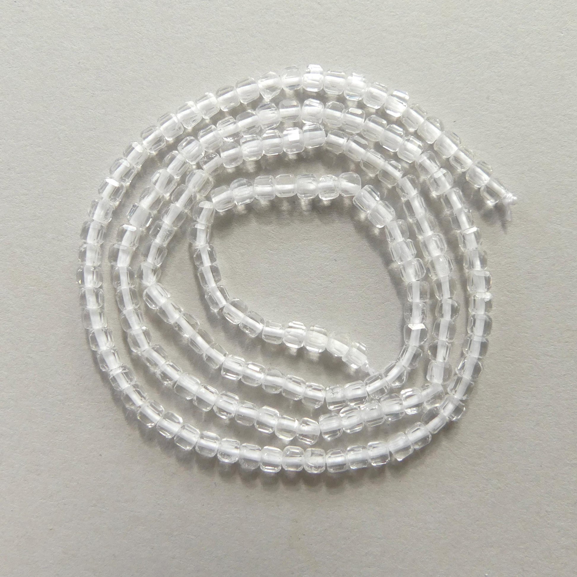 2mm AAA Rock Quartz Faceted Cube Beads 15" Clear Crystal Quartz Genuine Gemstone Beads Jewelry Making Beading Craft Gift April Birthstone