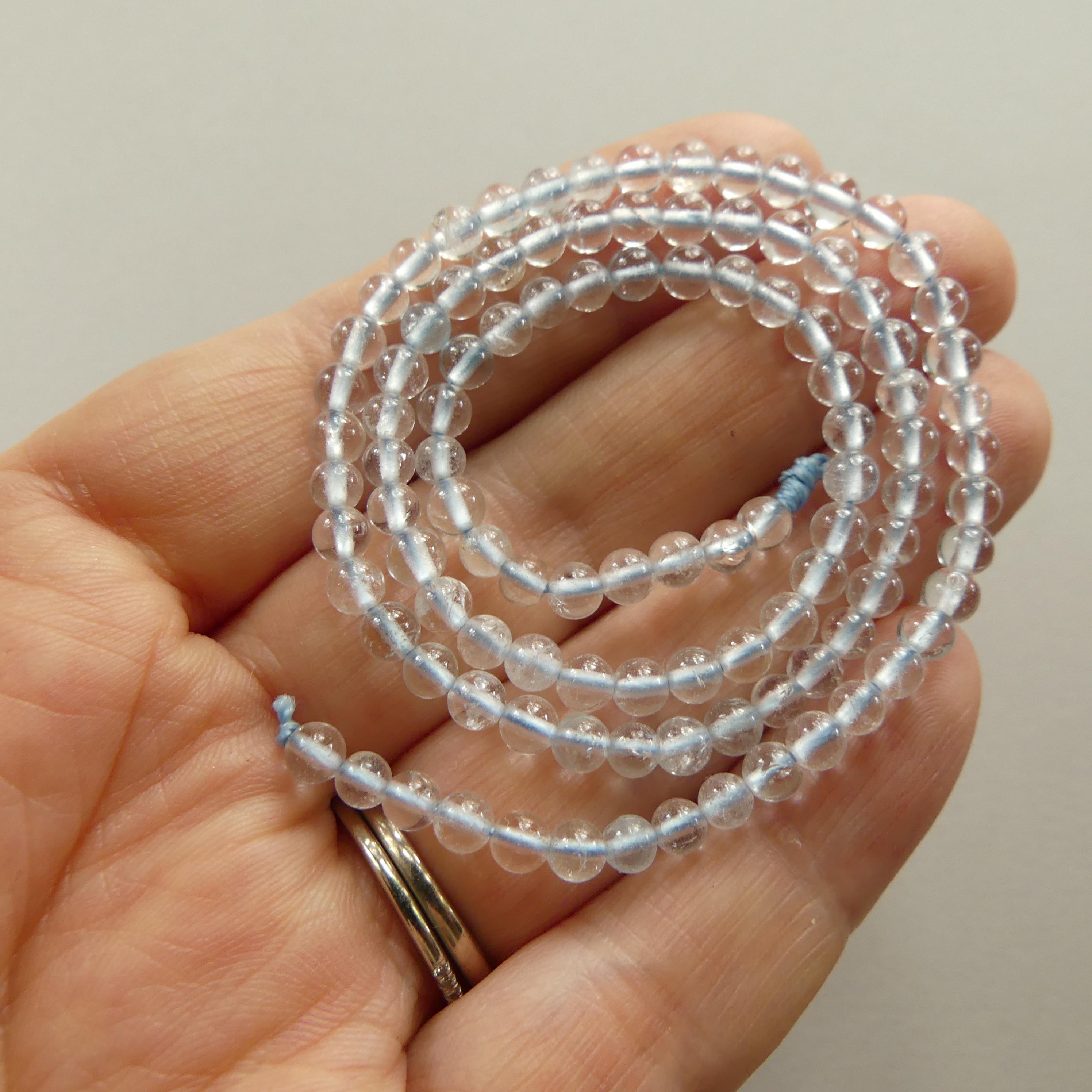 4mm AAA White Topaz Smooth Beads 15" Natural Topaz Clear Sparkly Gemstone Beads Beading Crafter Gift April Birthstone DIY Jewelry