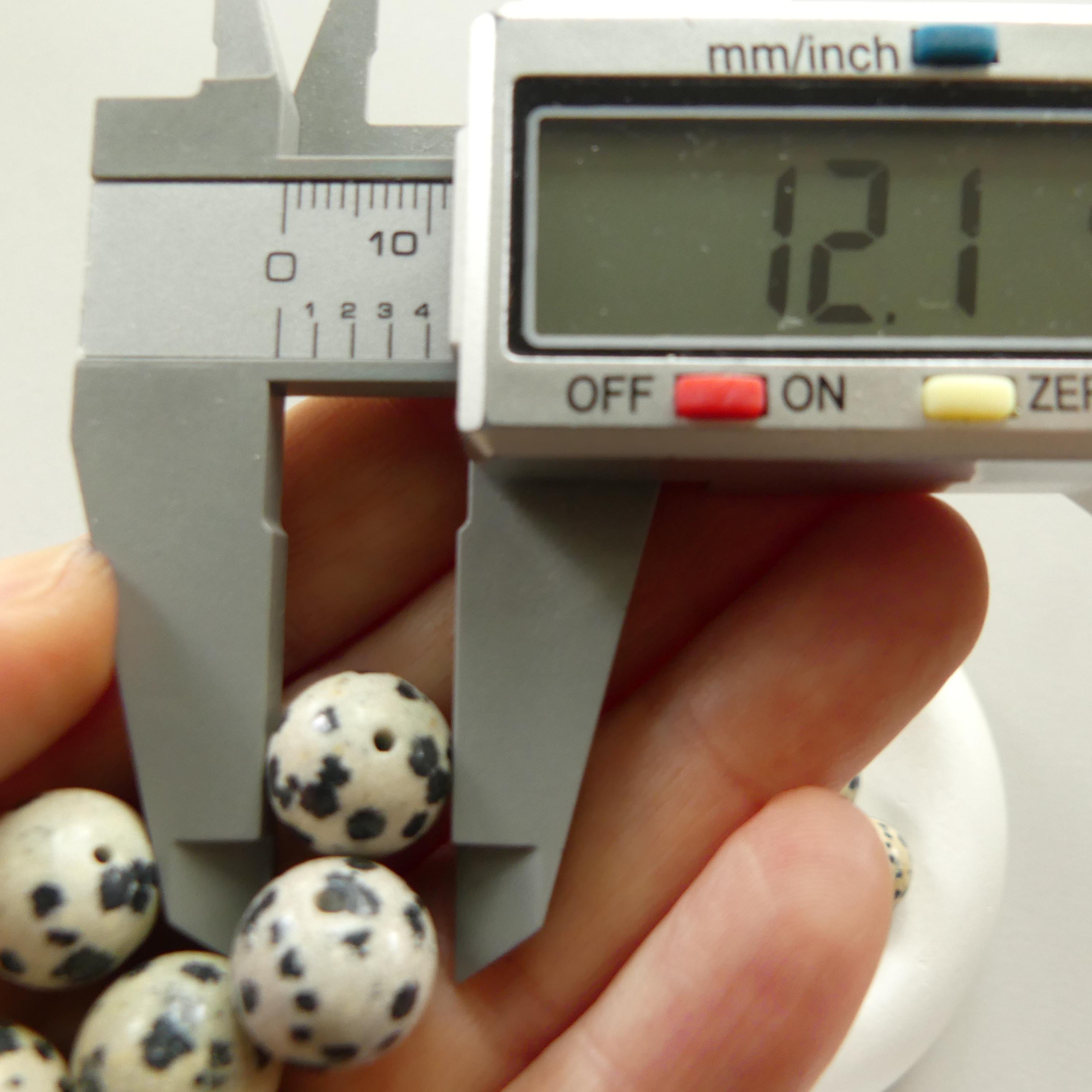 12mm Dalmatian Jasper Beads Smooth Genuine Small Spotted Jasper Kiwi Beads Gemstone Beads for Jewelry Making Beading Gift Crafter