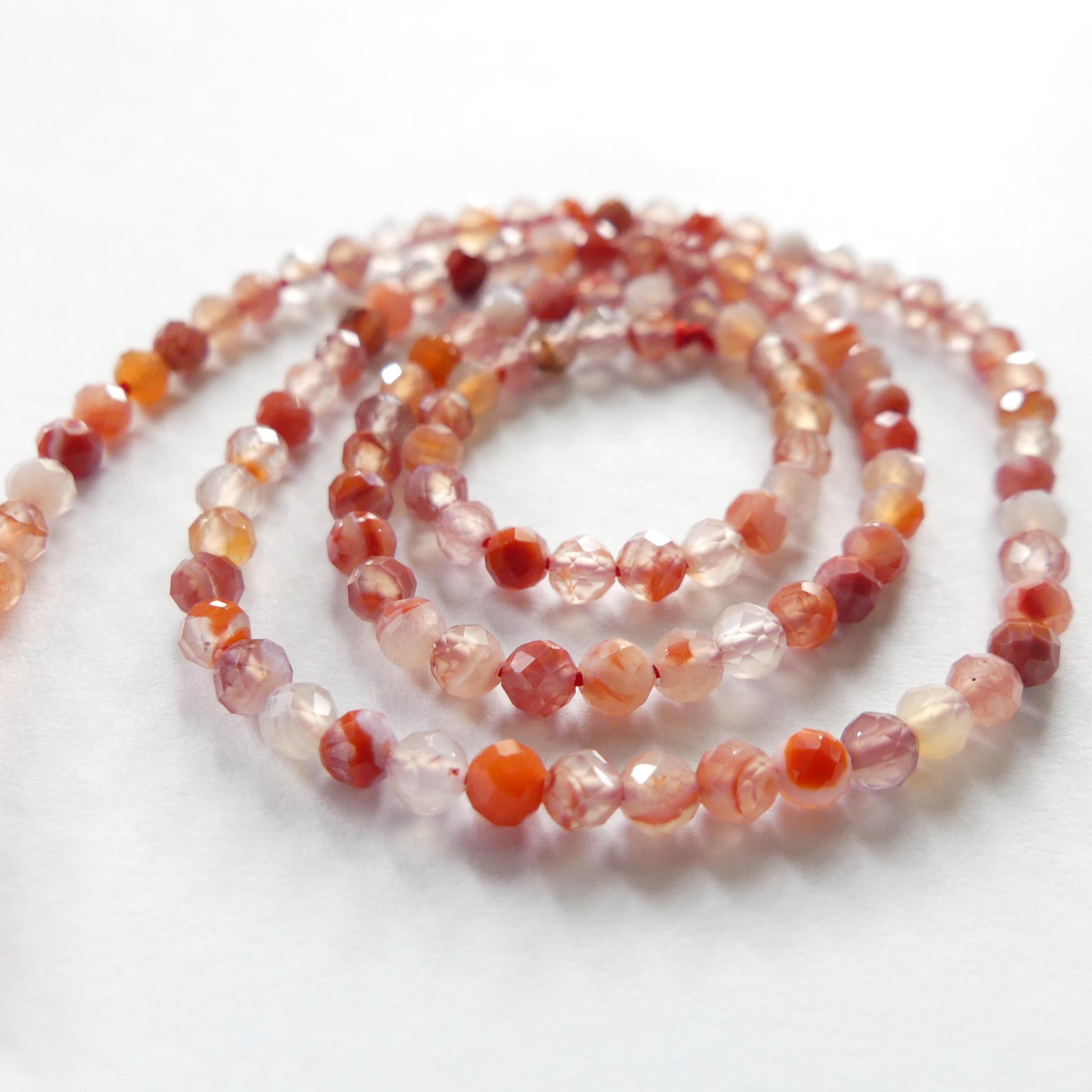 3mm Natural Carnelian Faceted Beads 15" Orange Genuine Gemstone Beads for Jewelry Making Beading Craft Gift Beads Self-Love Abundance