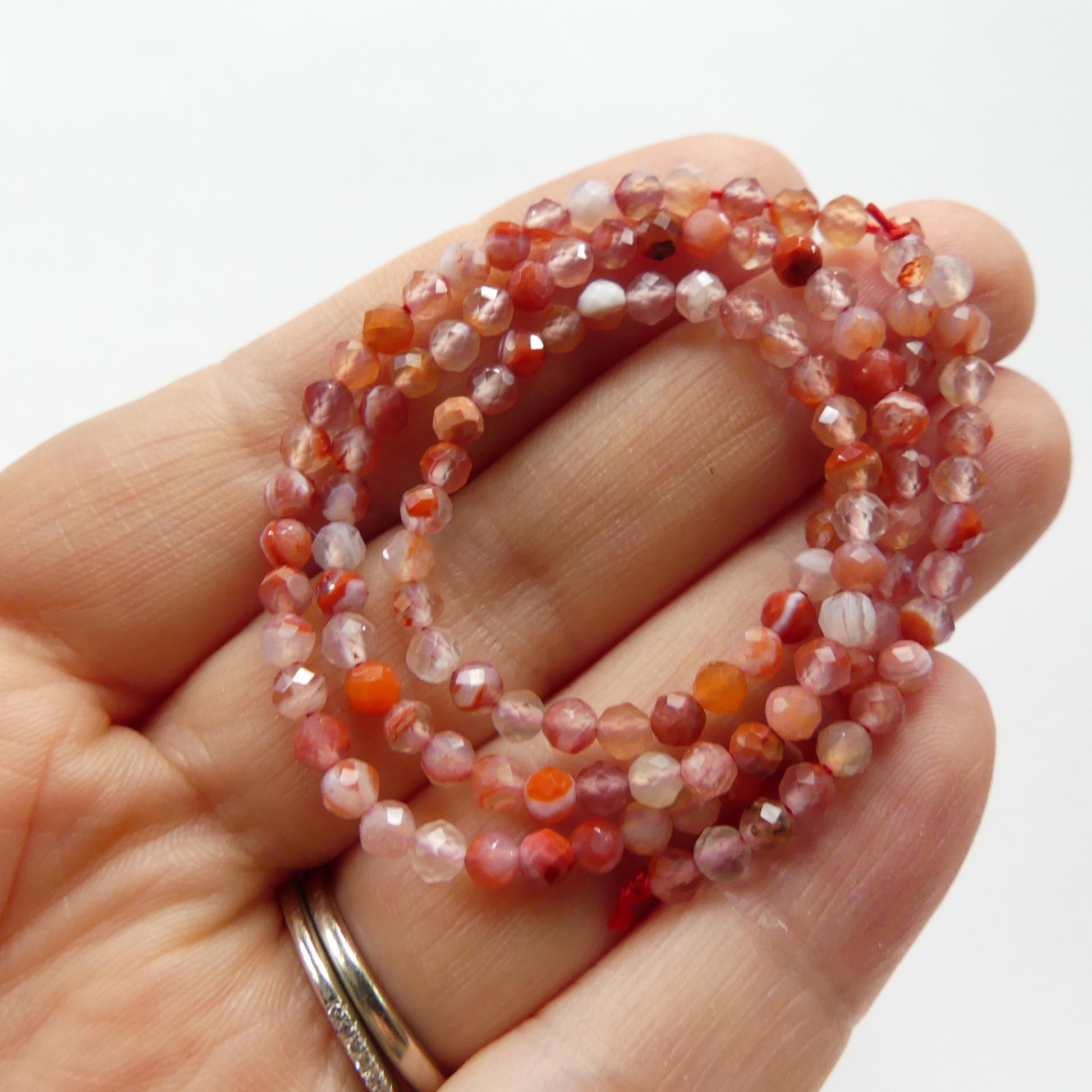 3mm Natural Carnelian Faceted Beads 15" Orange Genuine Gemstone Beads for Jewelry Making Beading Craft Gift Beads Self-Love Abundance