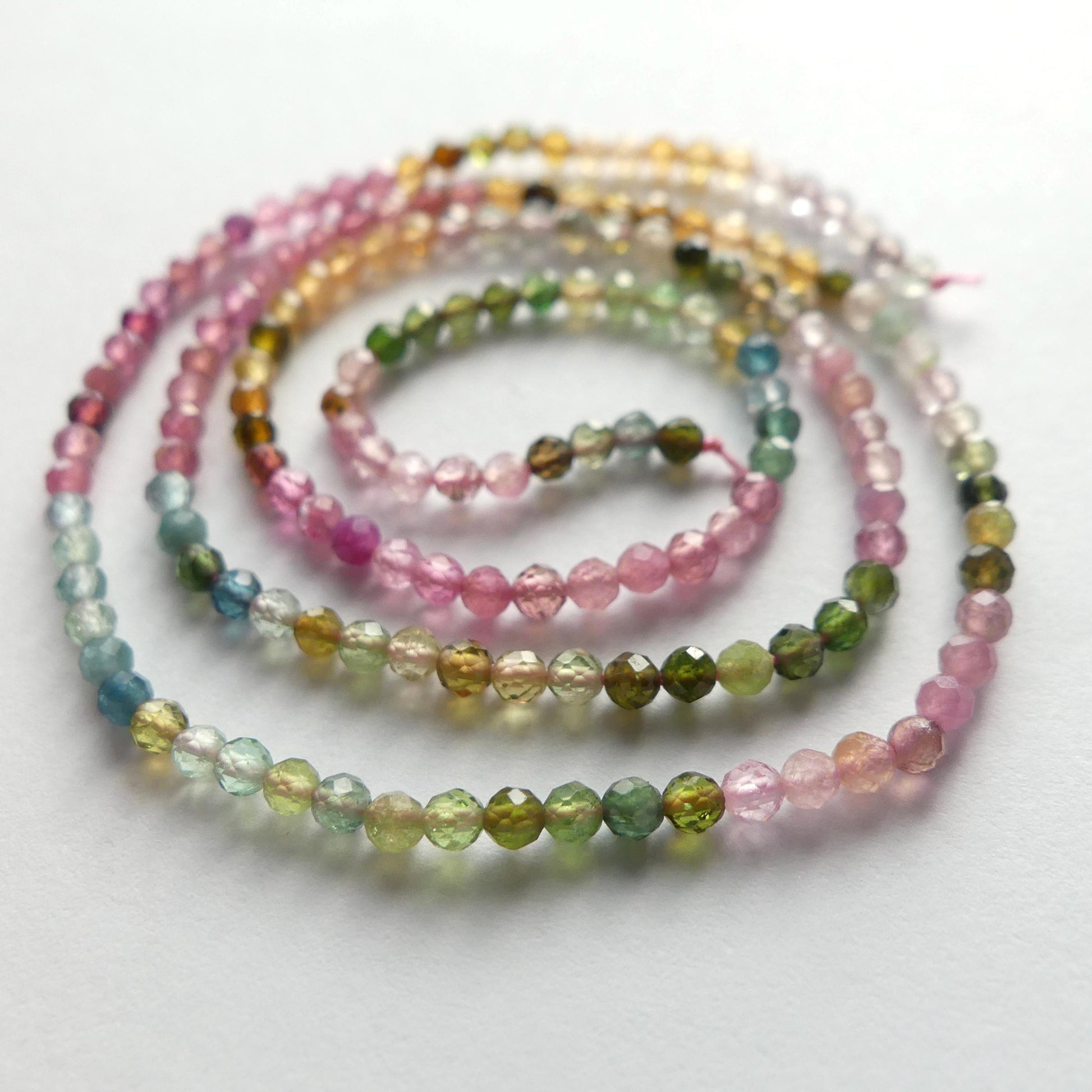 2mm AAA Watermelon Tourmaline Faceted Beads 15" Transparent Rainbow Gemstone Beads Jewelry Making Beading Gift Crafter October Birthstone