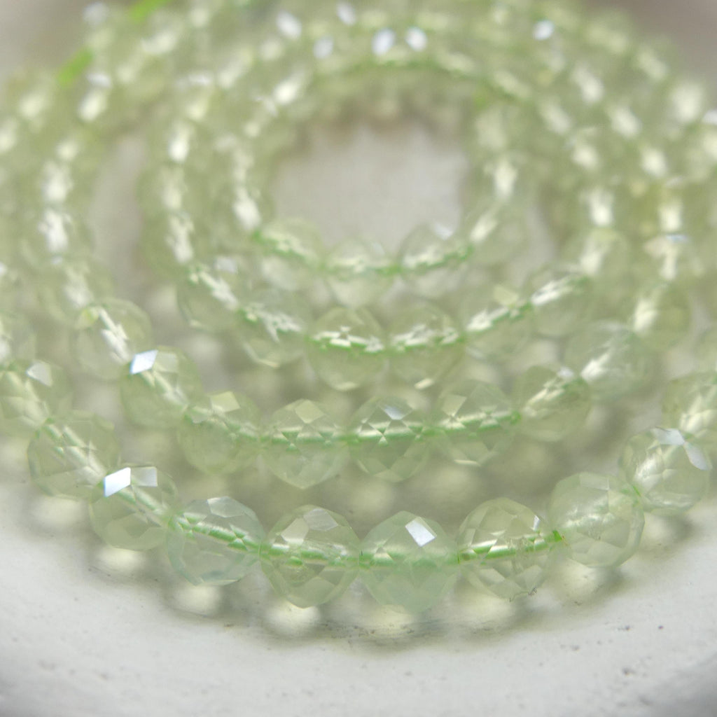 4mm AAA Prehnite Beads Faceted Beads 15" Pale Green Natural Gemstone Beads Beading Crafter Gift DIY jewelry making