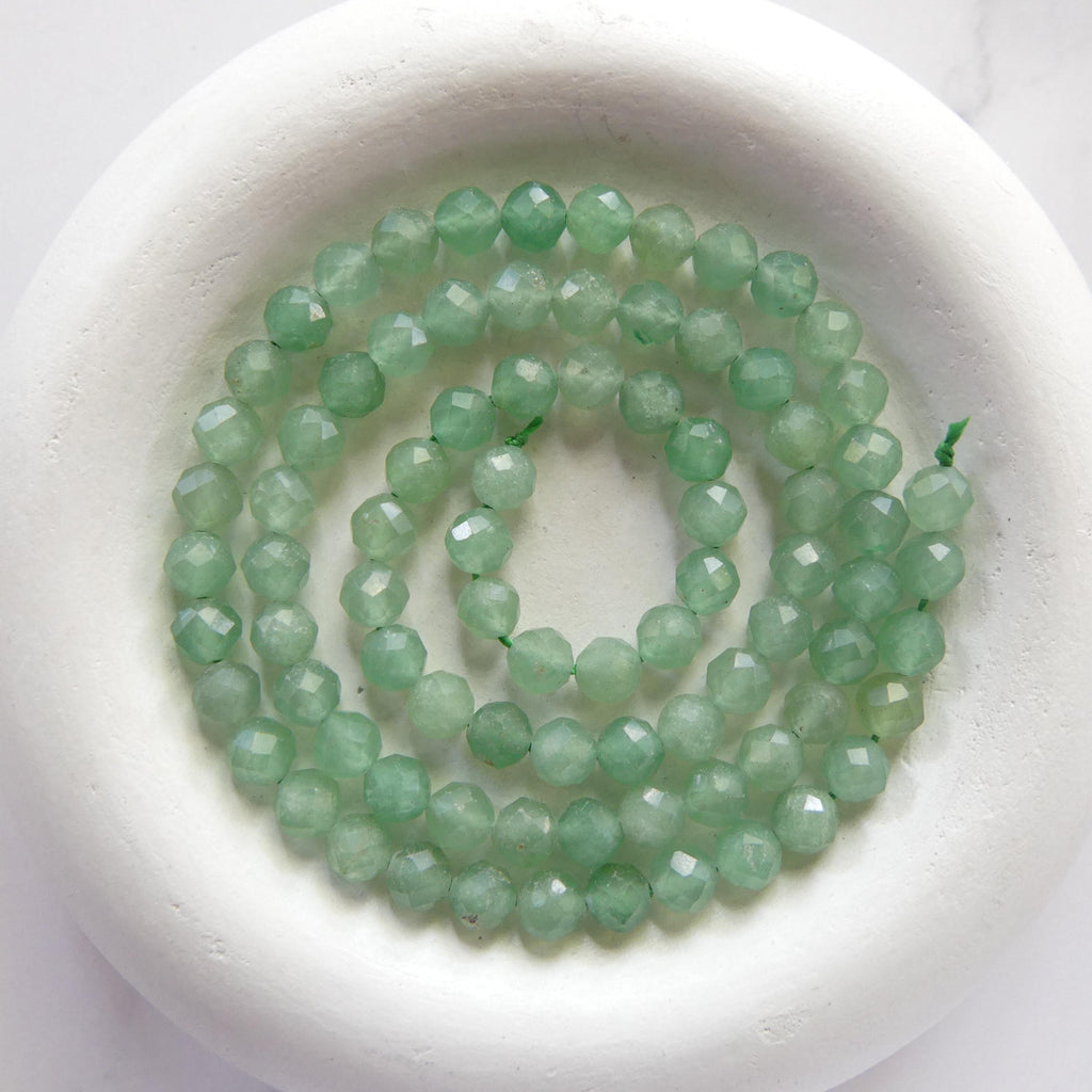 4.5mm AAA Green Aventurine Beads Micro Faceted Beads 15" Green Natural Aventurine Gemstone Beads Beading Crafter Gift DIY jewelry