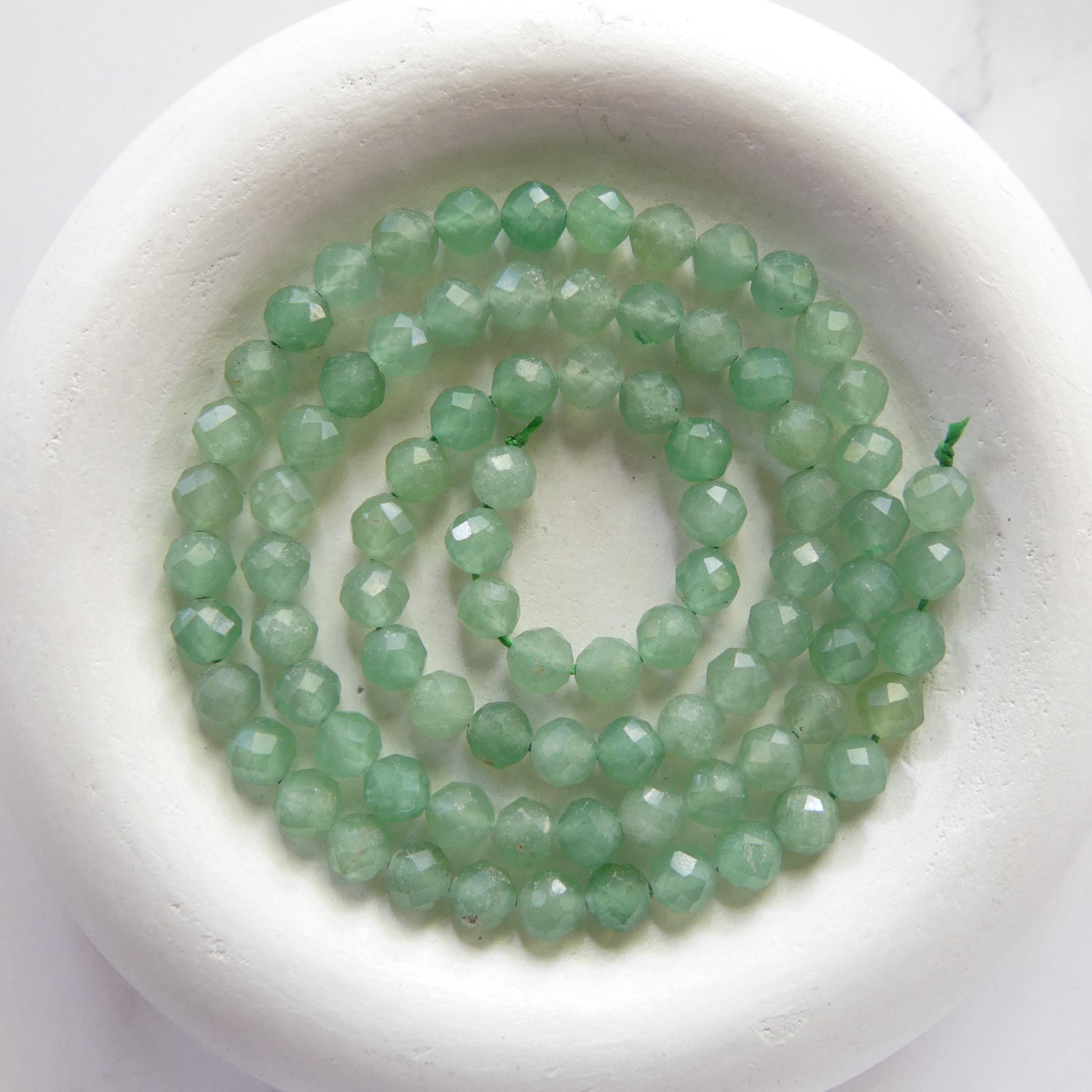 4.5mm AAA Green Aventurine Beads Micro Faceted Beads 15" Green Natural Aventurine Gemstone Beads Beading Crafter Gift DIY jewelry