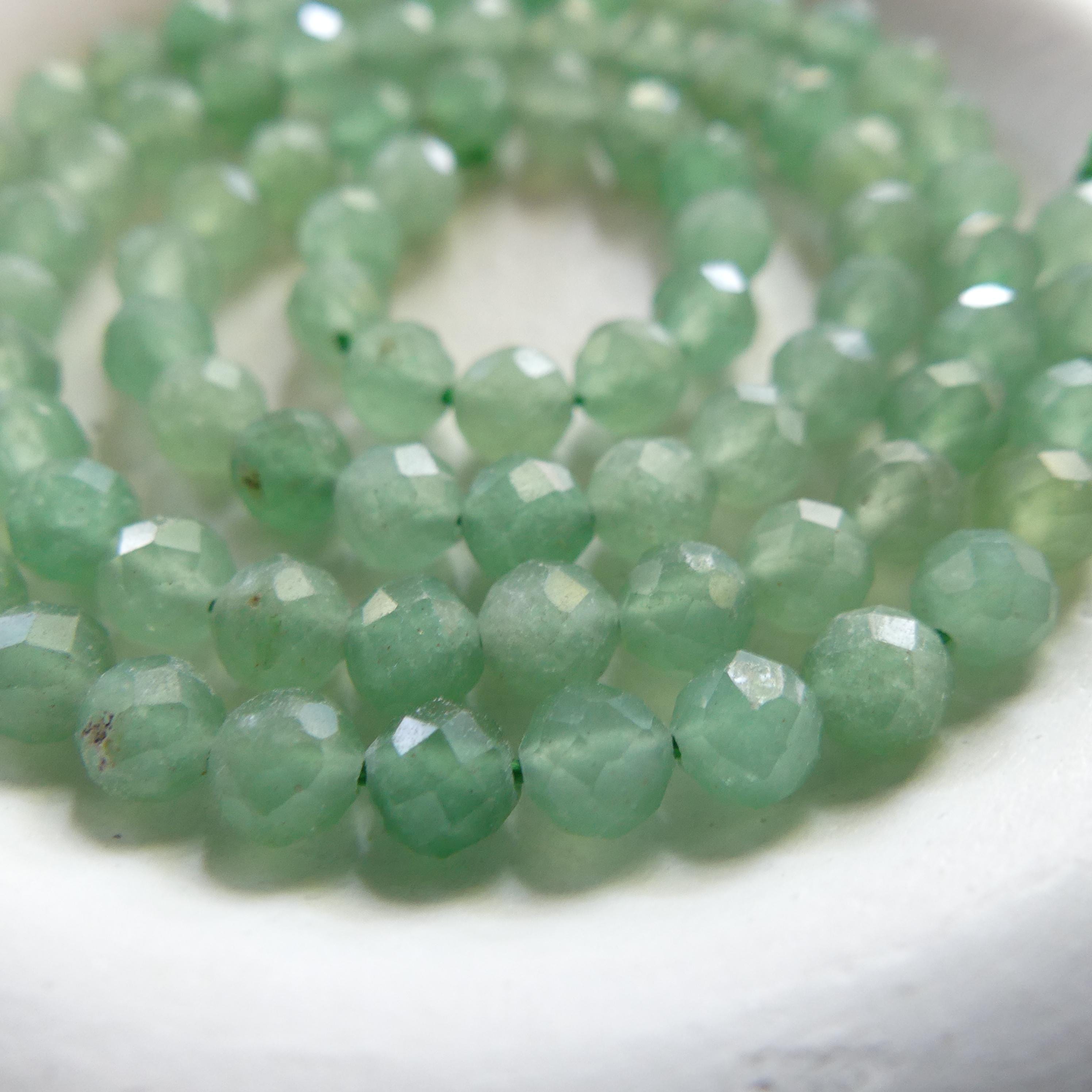 4.5mm AAA Green Aventurine Beads Micro Faceted Beads 15" Green Natural Aventurine Gemstone Beads Beading Crafter Gift DIY jewelry