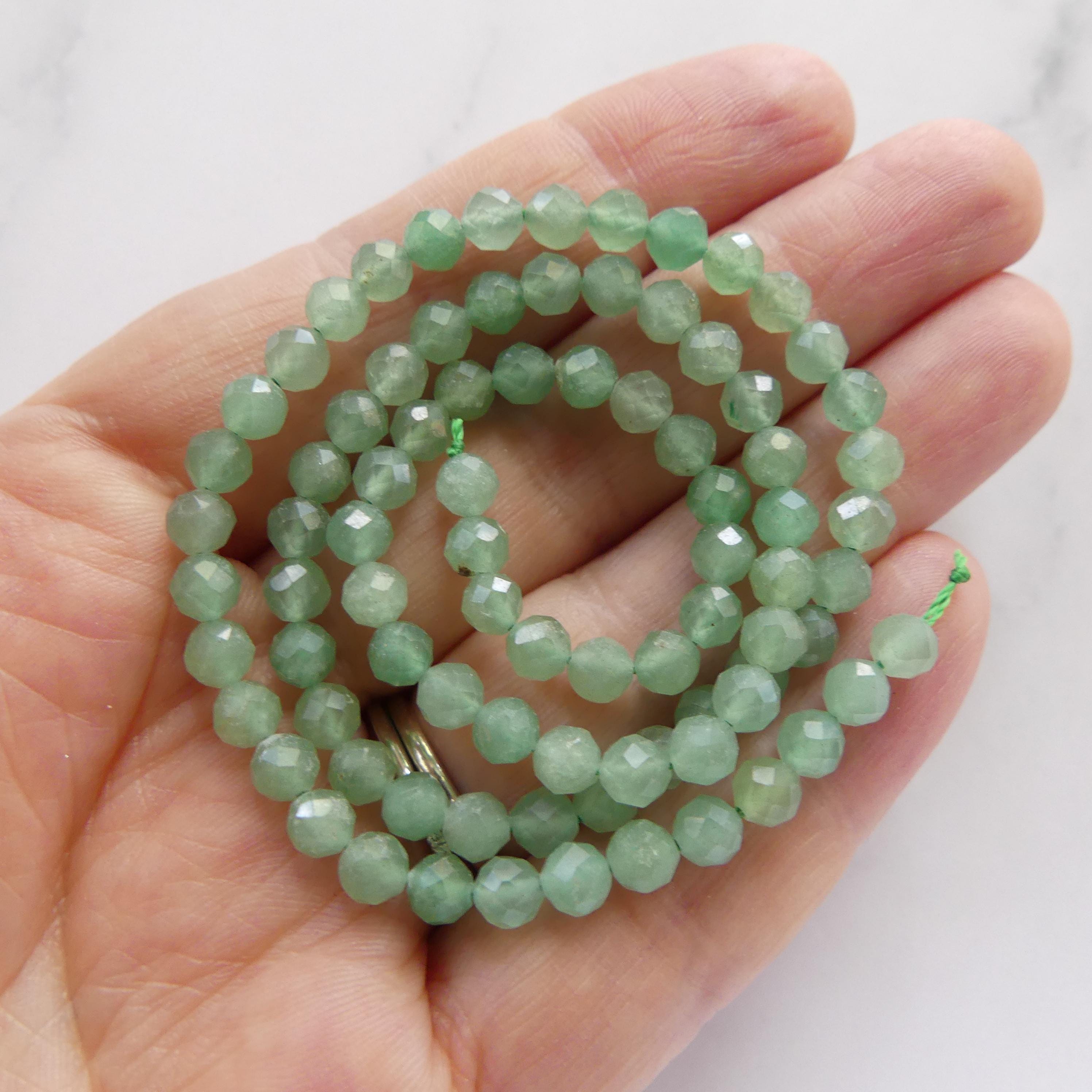 4.5mm AAA Green Aventurine Beads Micro Faceted Beads 15" Green Natural Aventurine Gemstone Beads Beading Crafter Gift DIY jewelry