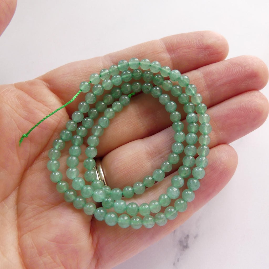3.5mm AAA Green Aventurine Smooth Beads 15" Green Natural Aventurine Gemstone Beads Beading Crafter Gift DIY jewelry