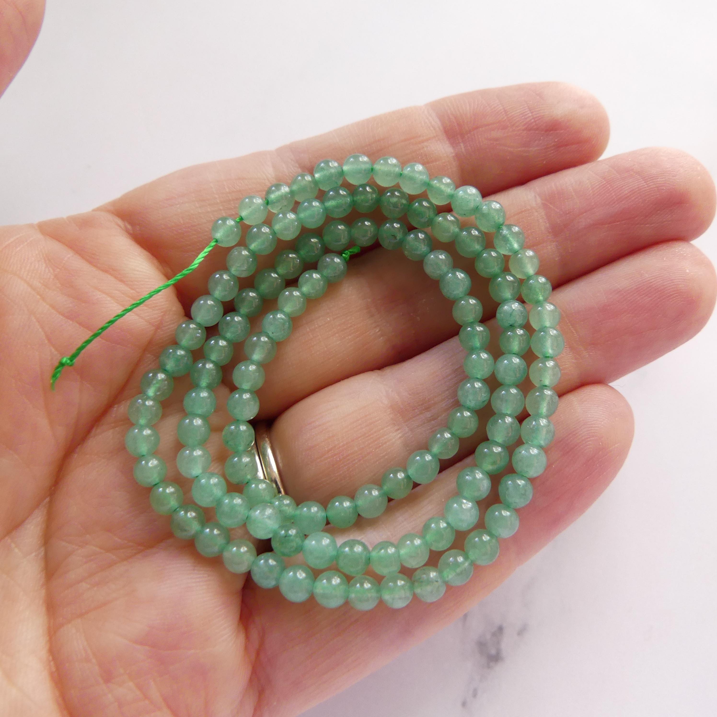 3.5mm AAA Green Aventurine Smooth Beads 15" Green Natural Aventurine Gemstone Beads Beading Crafter Gift DIY jewelry