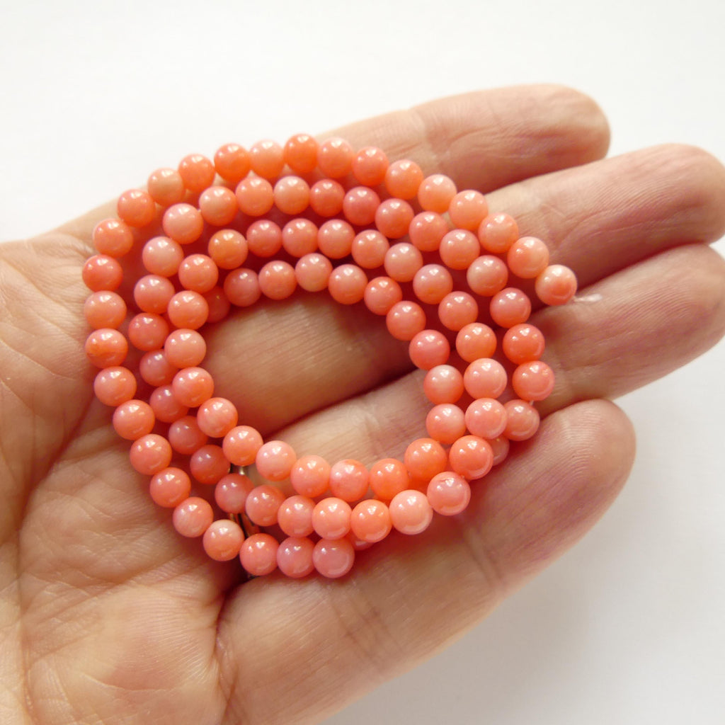 4.5mm Natural Pink Coral Beads Smooth Genuine Coral Beads Red Gemstone Beads for Jewelry Making Gift for crafter