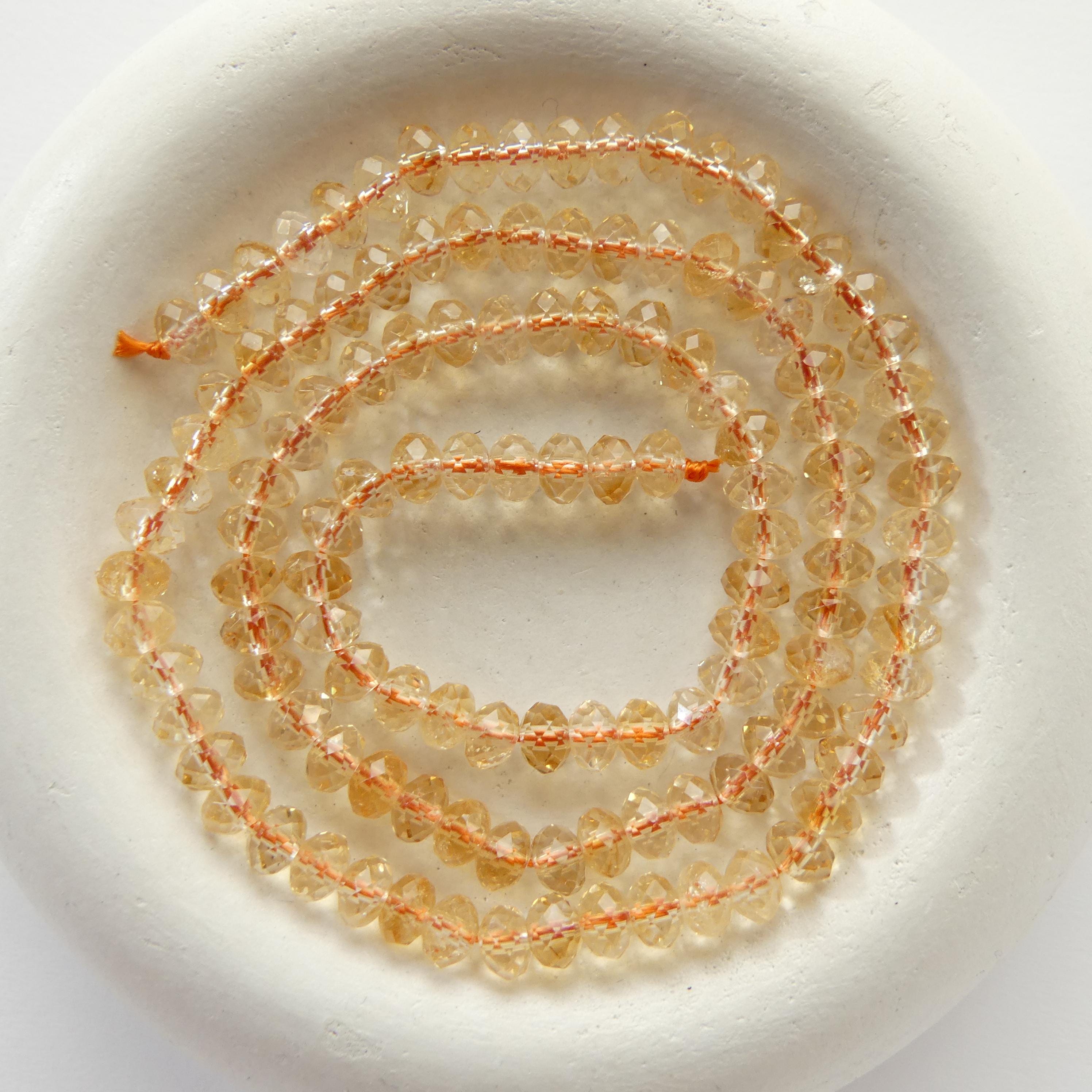 4.5mm Natural AAA Citrine Beads Faceted Rondel 15" Raw Genuine Gemstone Beads Jewelry Making Beading Craft Gift Beads November Birthstone