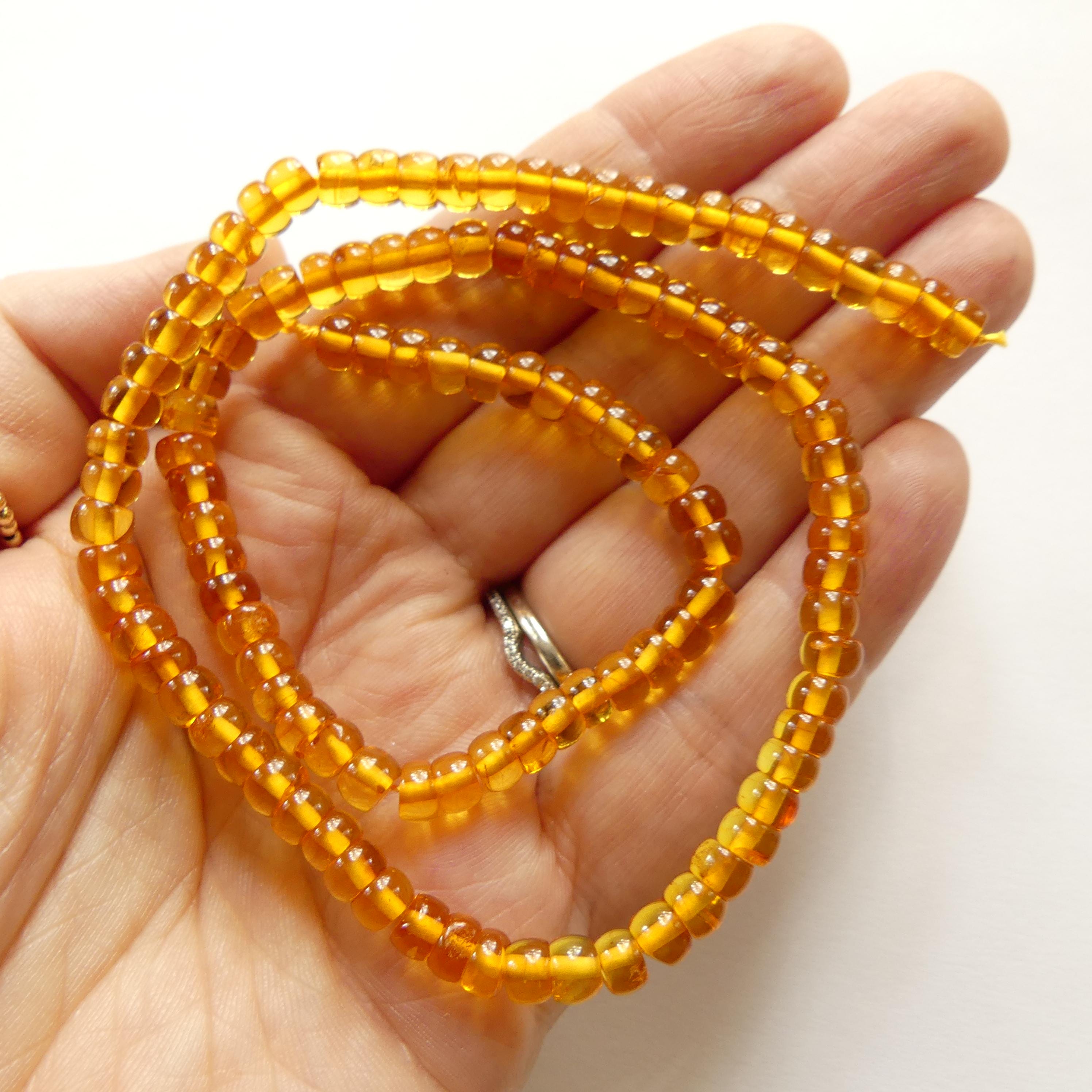 5mm 6mm Baltic Amber Beads Honey Amber Rondelle Beads Amber Golden Genuine Beads 16"