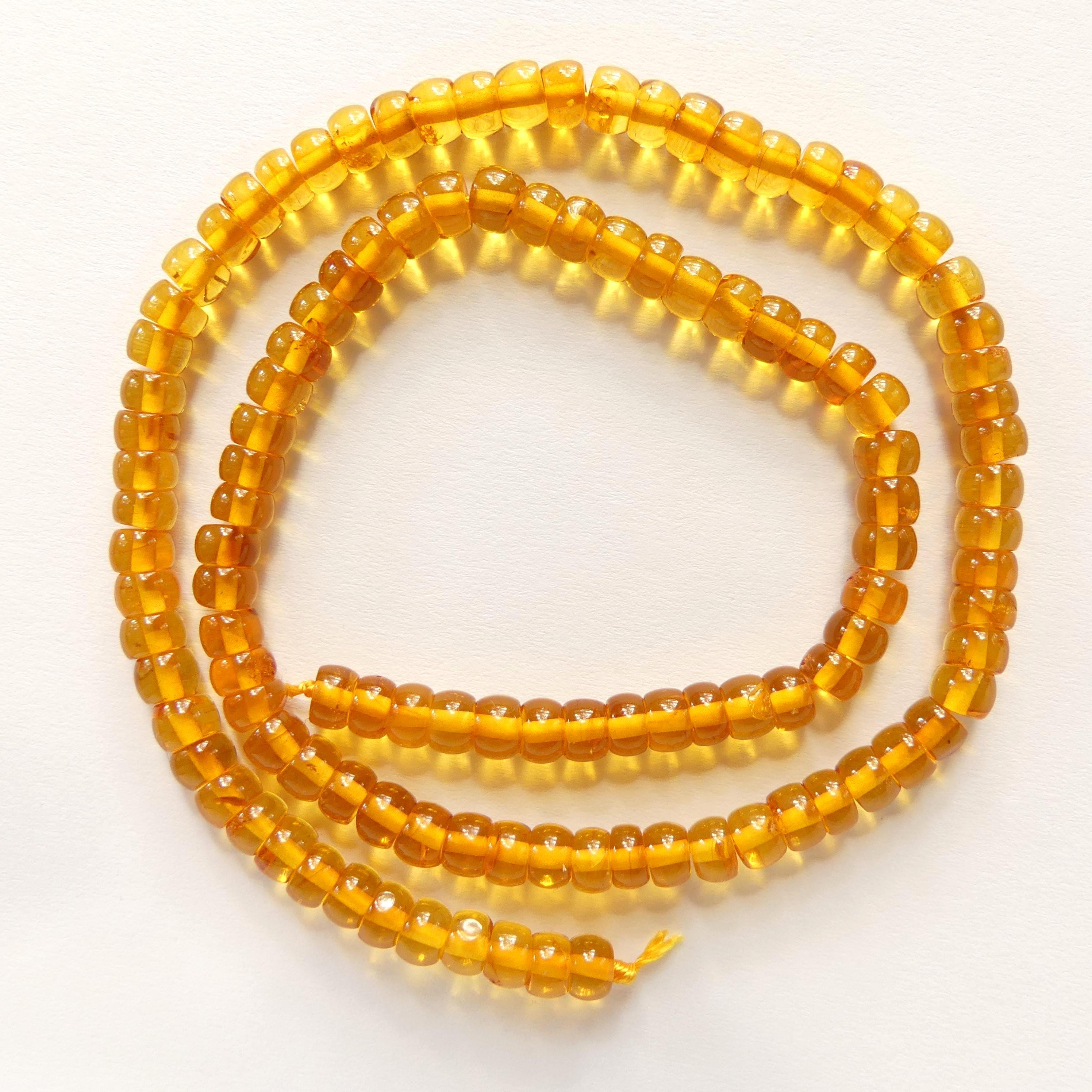 5mm 6mm Baltic Amber Beads Honey Amber Rondelle Beads Amber Golden Genuine Beads 16"