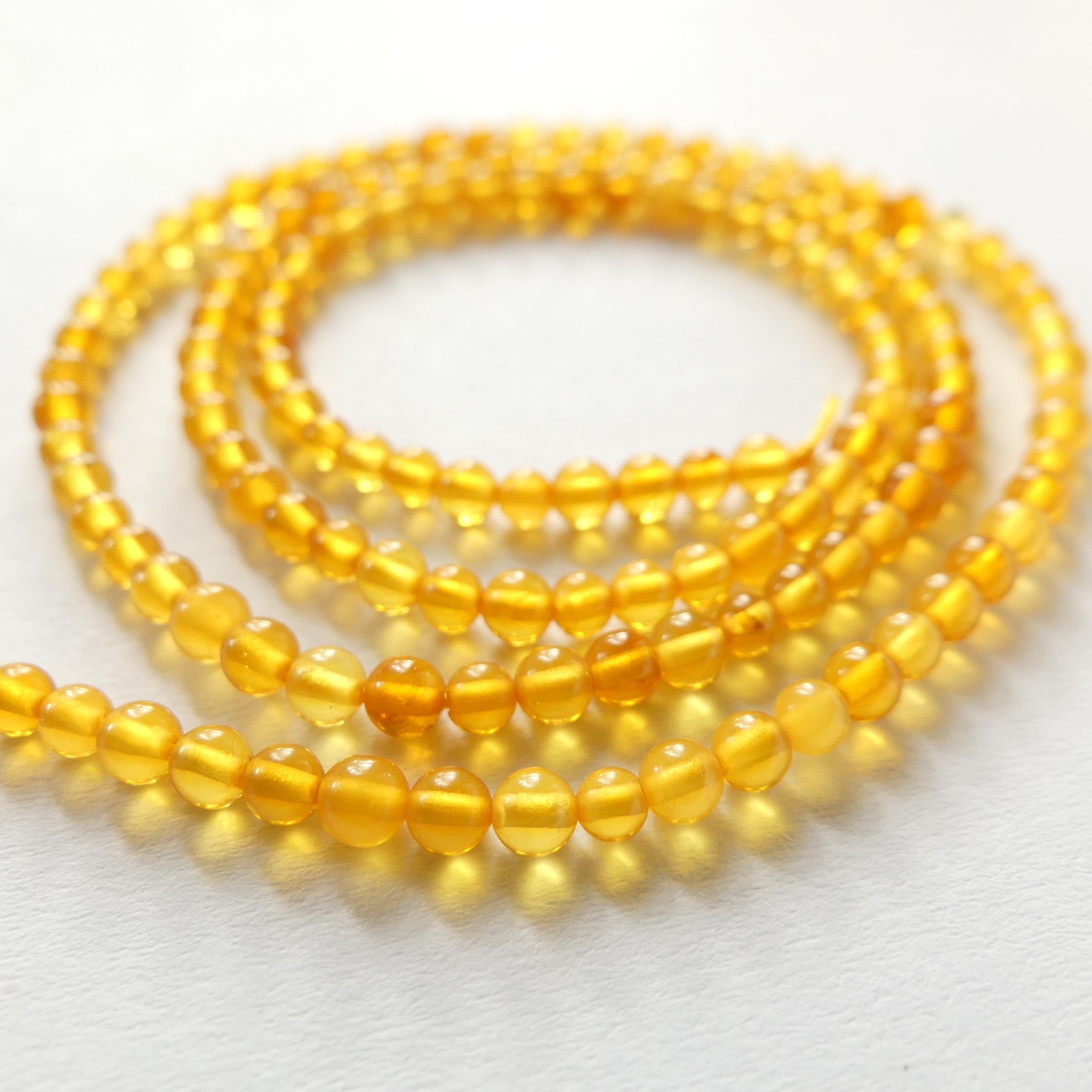 3mm Baltic Amber Beads Honey Amber Beads 16' Lemon Amber Golden Genuine Beads