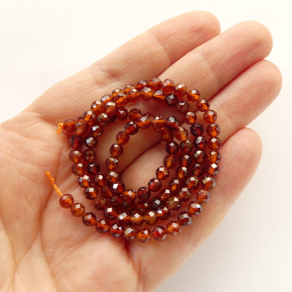 4mm AAA Spessartine Garnet Beads Faceted Beads 15" Natural Orange Spessartite Garnet Gemstone Beads Beading Crafter Gift