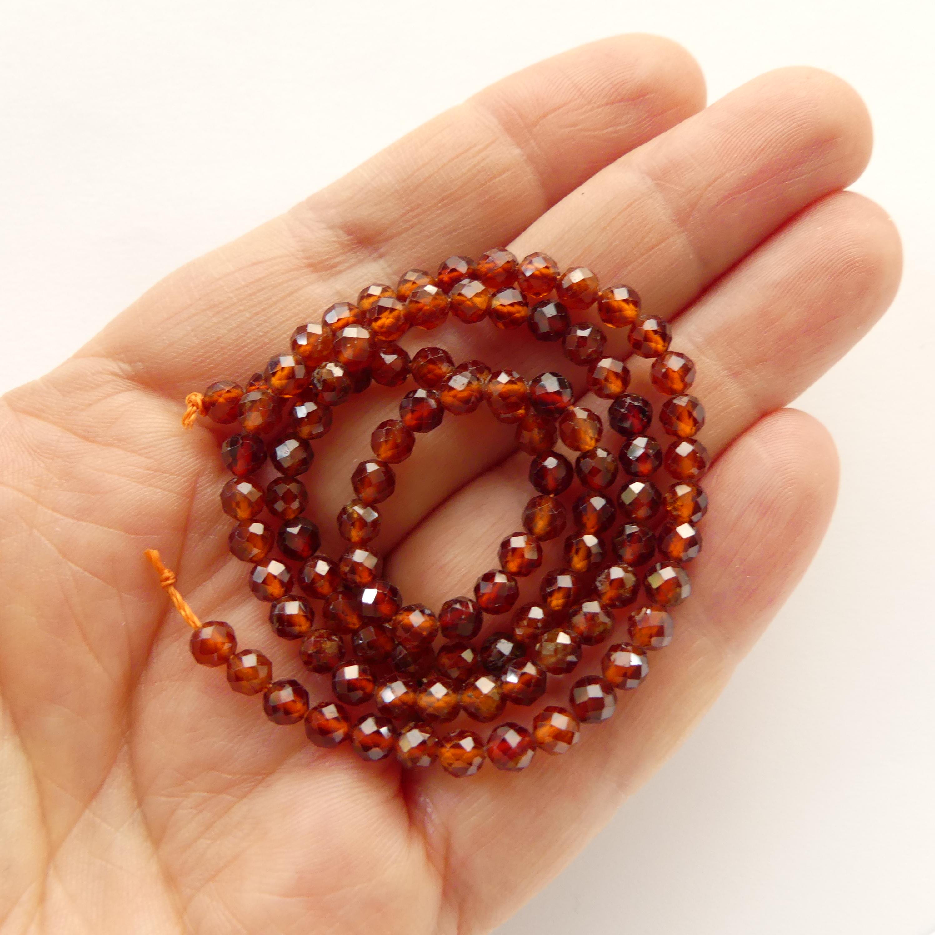4mm AAA Spessartine Garnet Beads Faceted Beads 15" Natural Orange Spessartite Garnet Gemstone Beads Beading Crafter Gift