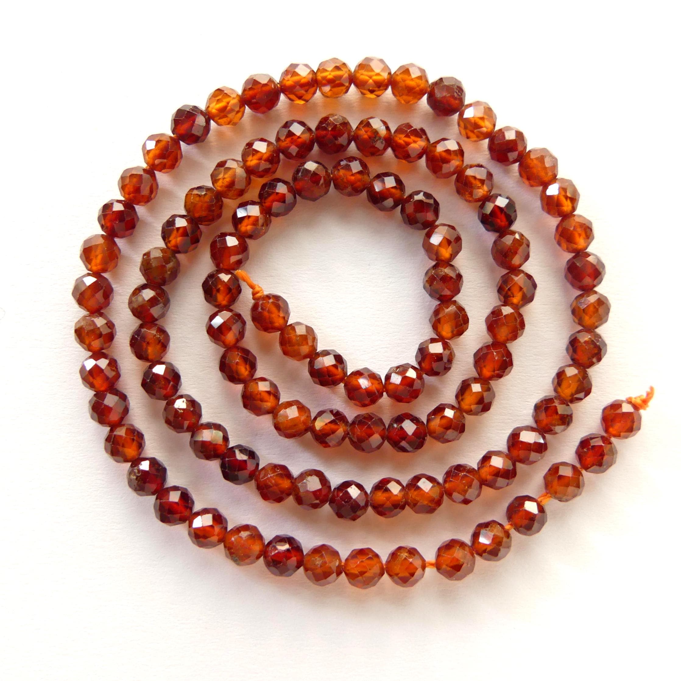 4mm AAA Spessartine Garnet Beads Faceted Beads 15" Natural Orange Spessartite Garnet Gemstone Beads Beading Crafter Gift