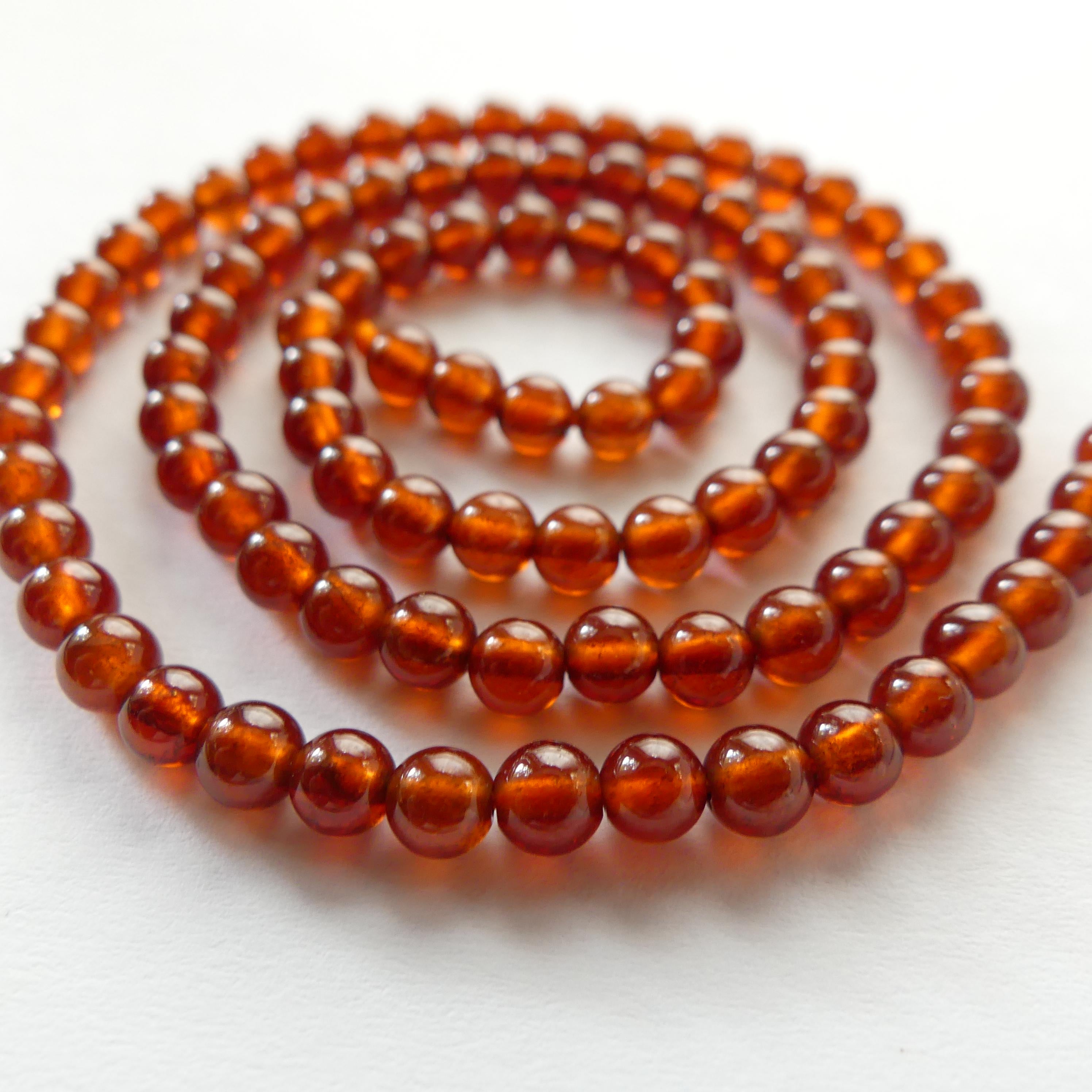 4mm AAA Spessartine Garnet Beads Smooth Beads 15" Natural Orange Spessartite Garnet Gemstone Beads Beading Crafter Gift