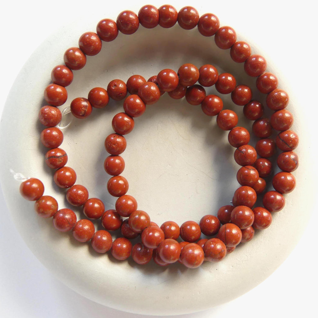 4mm 5mm Red Jasper Beads Smooth Genuine Jasper Beads 15" Gemstone Beads for Jewelry Making Beading Gift for Crafter