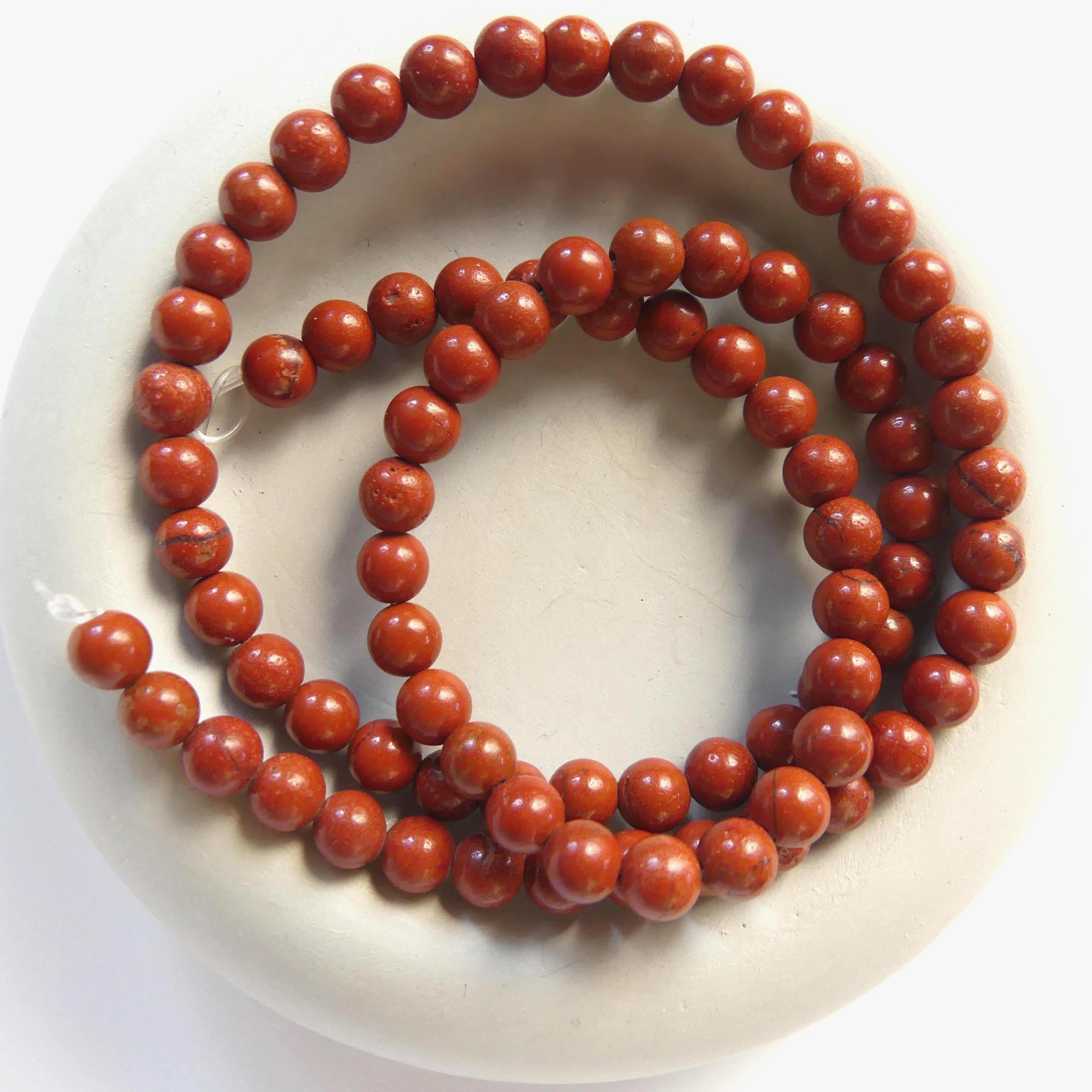 4mm 5mm Red Jasper Beads Smooth Genuine Jasper Beads 15" Gemstone Beads for Jewelry Making Beading Gift for Crafter