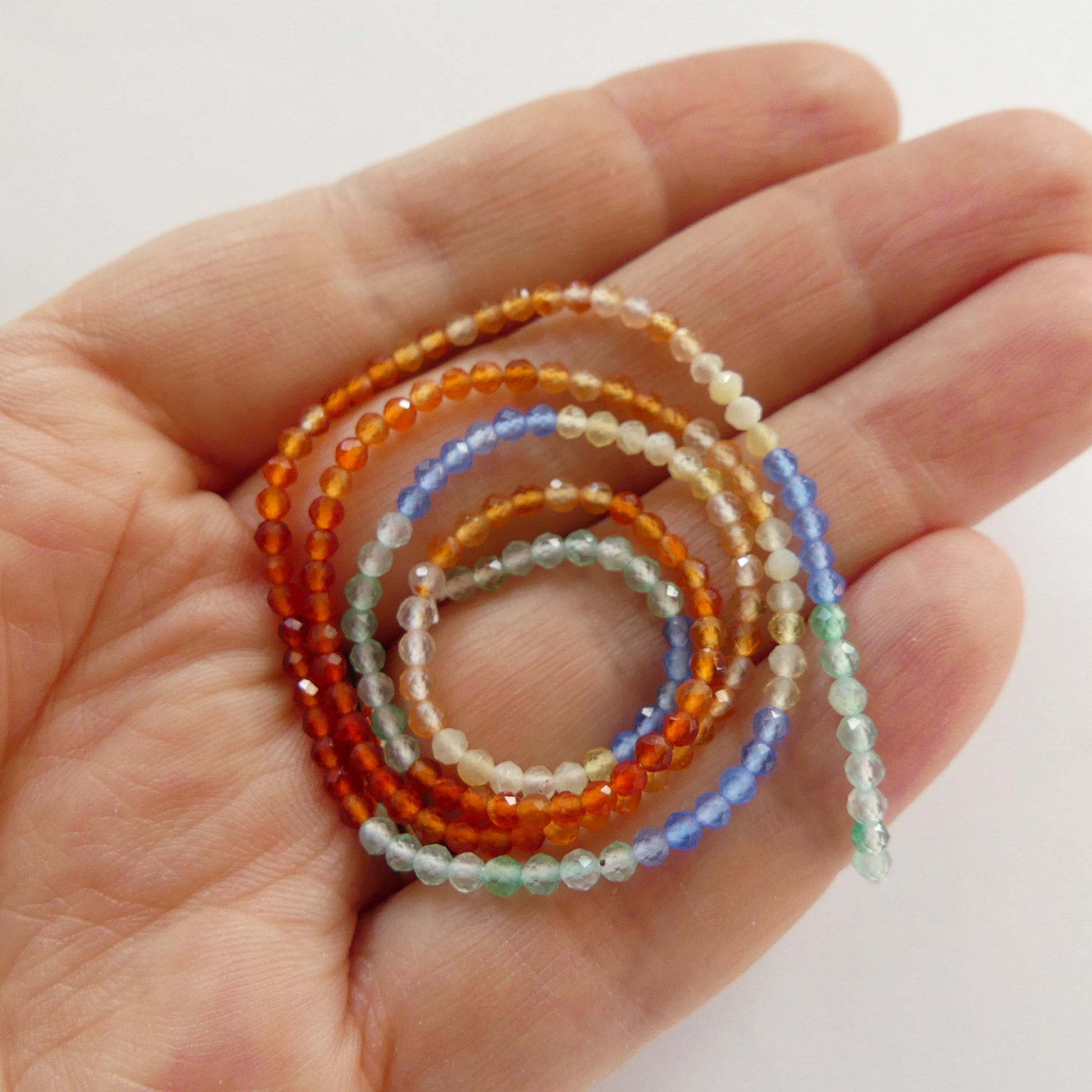 2mm Colorful Agate Micro Faceted Beads Genuine Agate Multi Color Beads 15" Sparkly Gemstone Beads for Jewelry Making