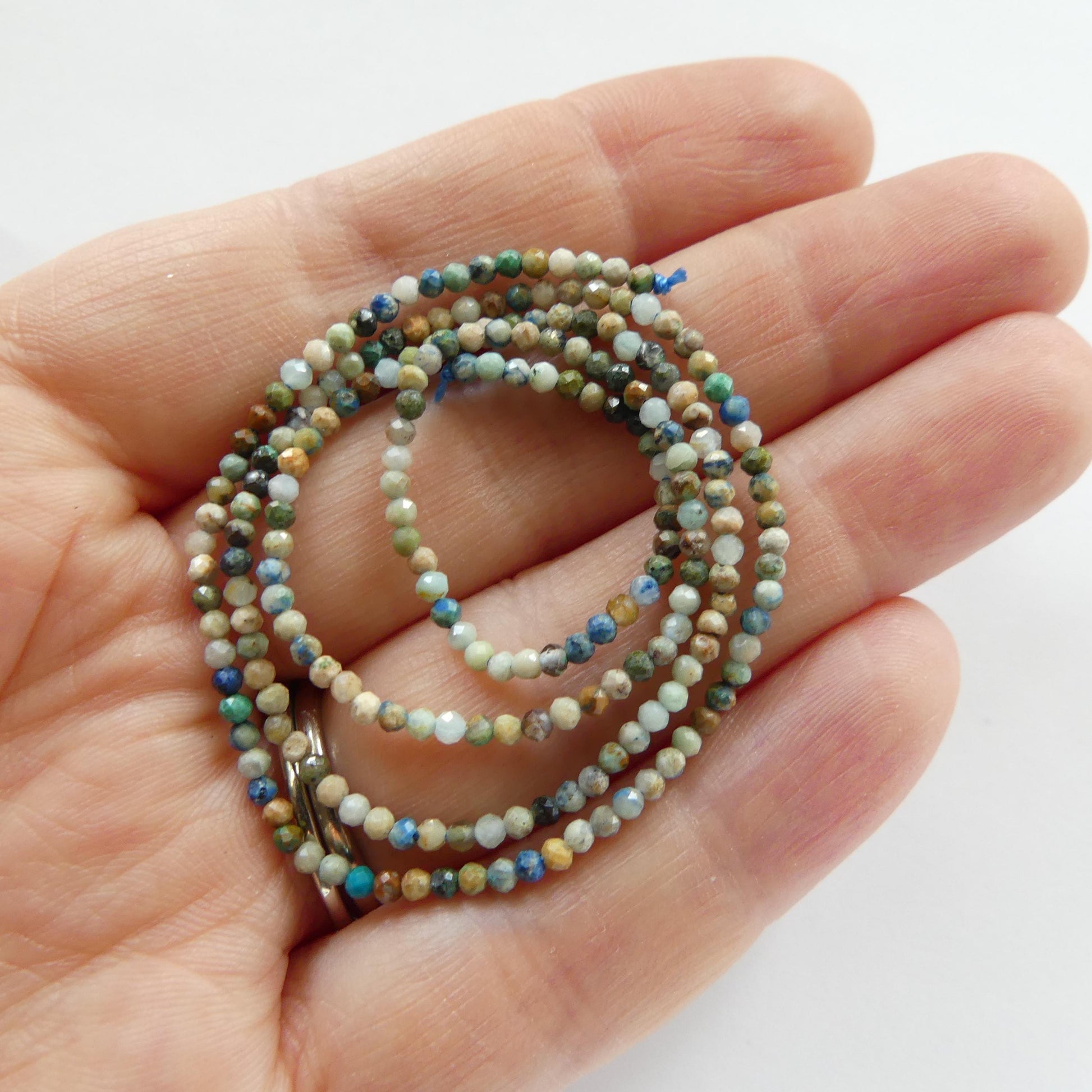 2mm Azurite Beads Micro Faceted 15" Real Azurite Gemstone Beads Beading Crafter Gift DIY Jewelry making