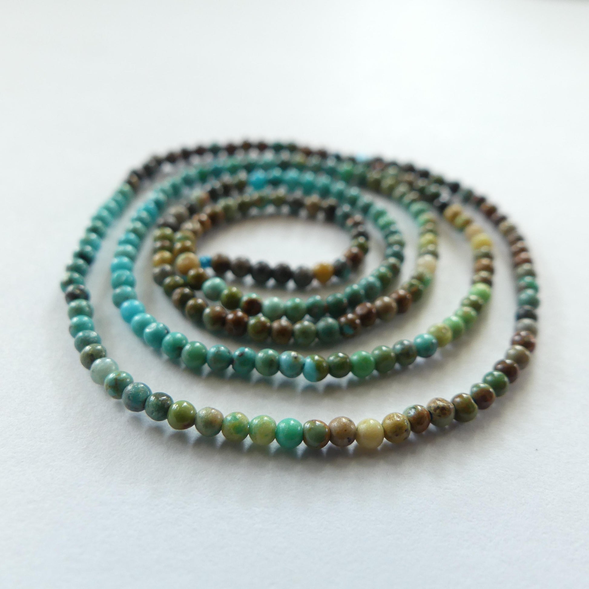 2mm Arizona Turquoise Smooth Beads 15" Blue Green Shaded Turquoise Genuine Gemstone Beads for Jewelry Making Beading Craft Gift Beads