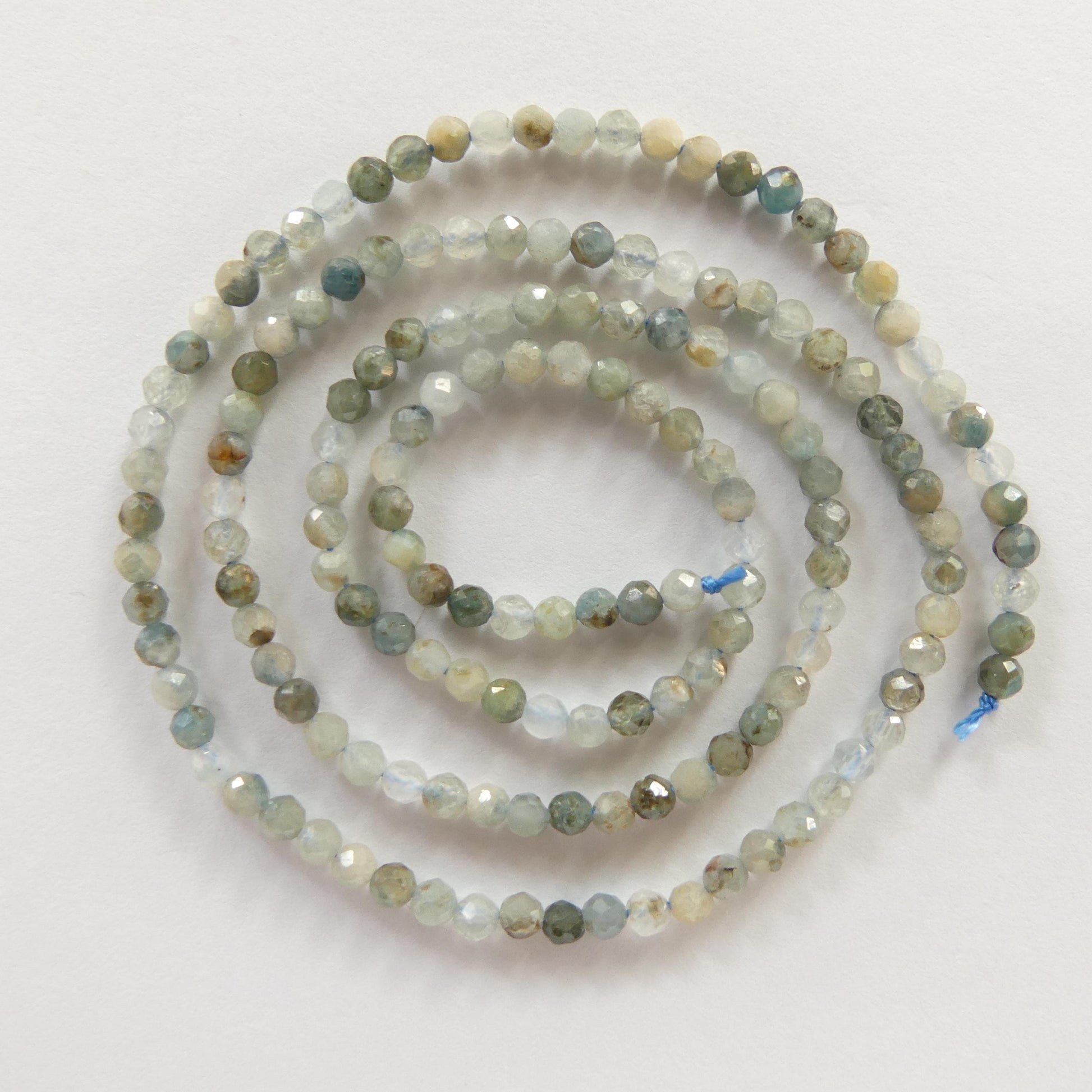 2mm Pale Blue Tourmaline Micro Faceted Beads 15" Indicolite Sparkly Gemstone Beads for Jewelry Making Beading Gift October Birthstone
