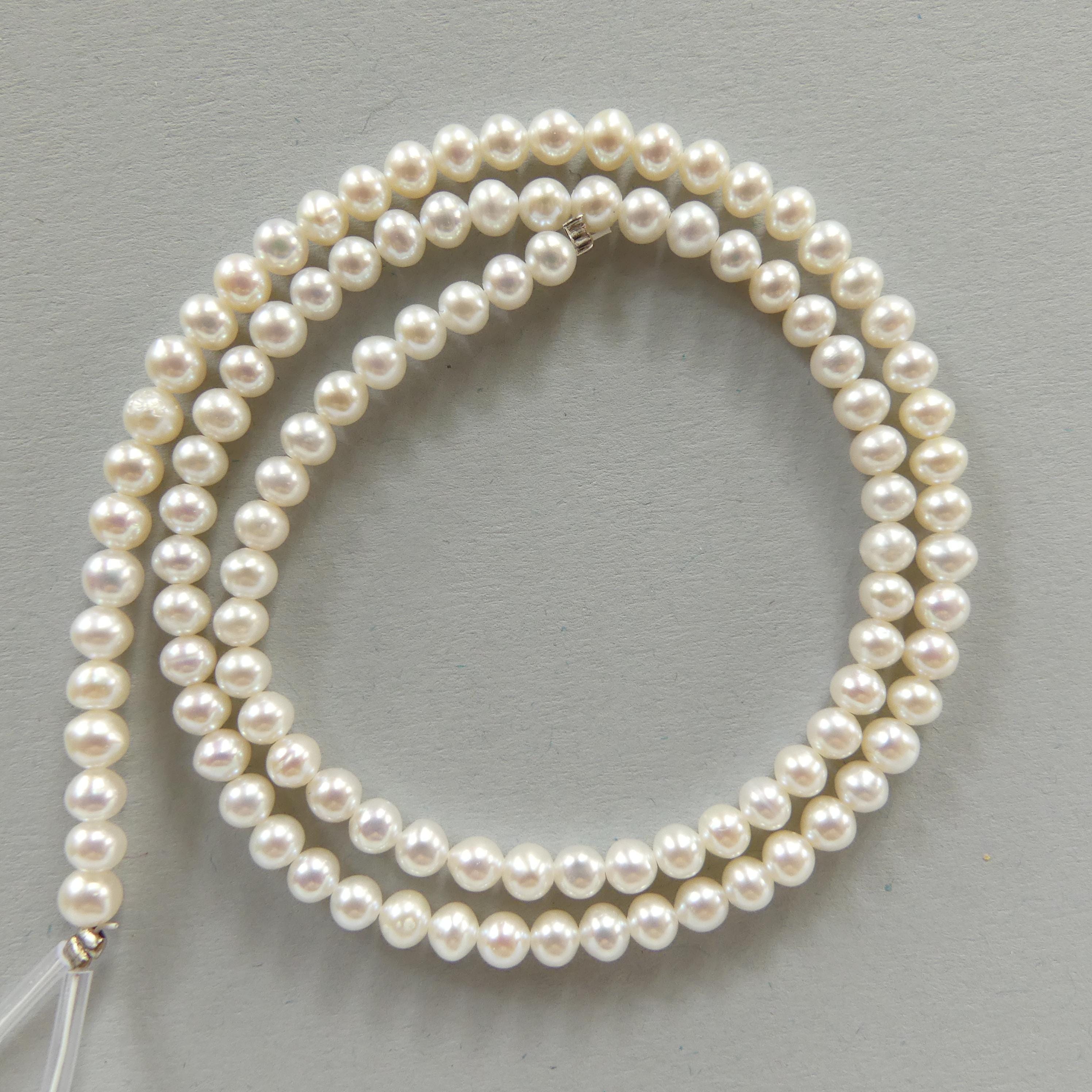 3.5mm AAAAA Freshwater Pearl Beads Potato Pearls White Baroque 6.5" Beads Beading Crafter Gift June Birthstone DIY Jewelry