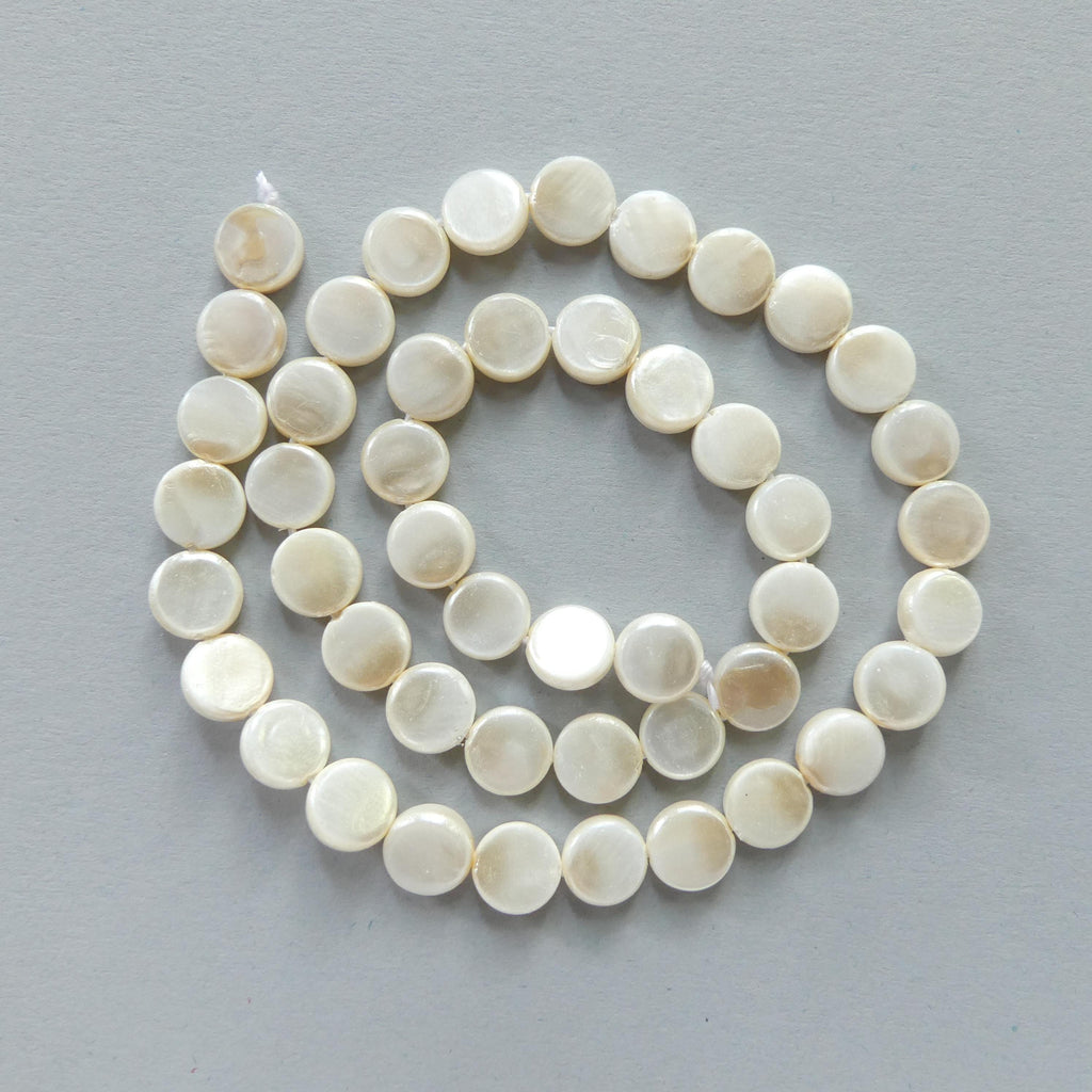 8mm Freshwater Pearl Beads Coin Pearls Cream Baroque 15" Beads Beading Crafter Gift June Birthstone DIY Jewelry