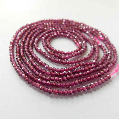 1.8mm AAA Pyrope Garnet Beads Micro Faceted Beads 15" Natural Garnet Gemstone Beads Beading Crafter Gift