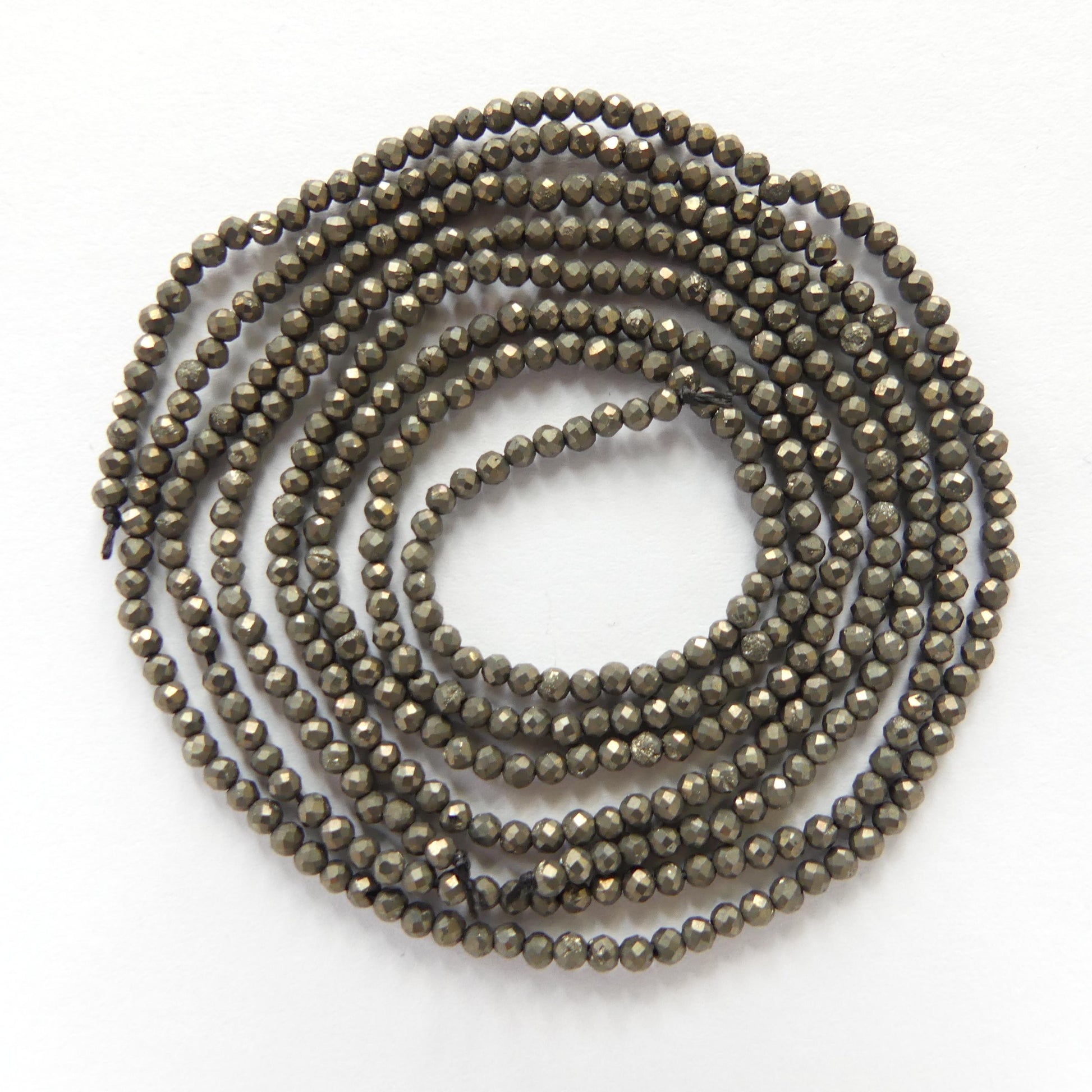 2mm Natural Pyrite Beads Genuine Pyrite Beads 15" Gemstone Beads for Jewelry Making Tiny Seed beads