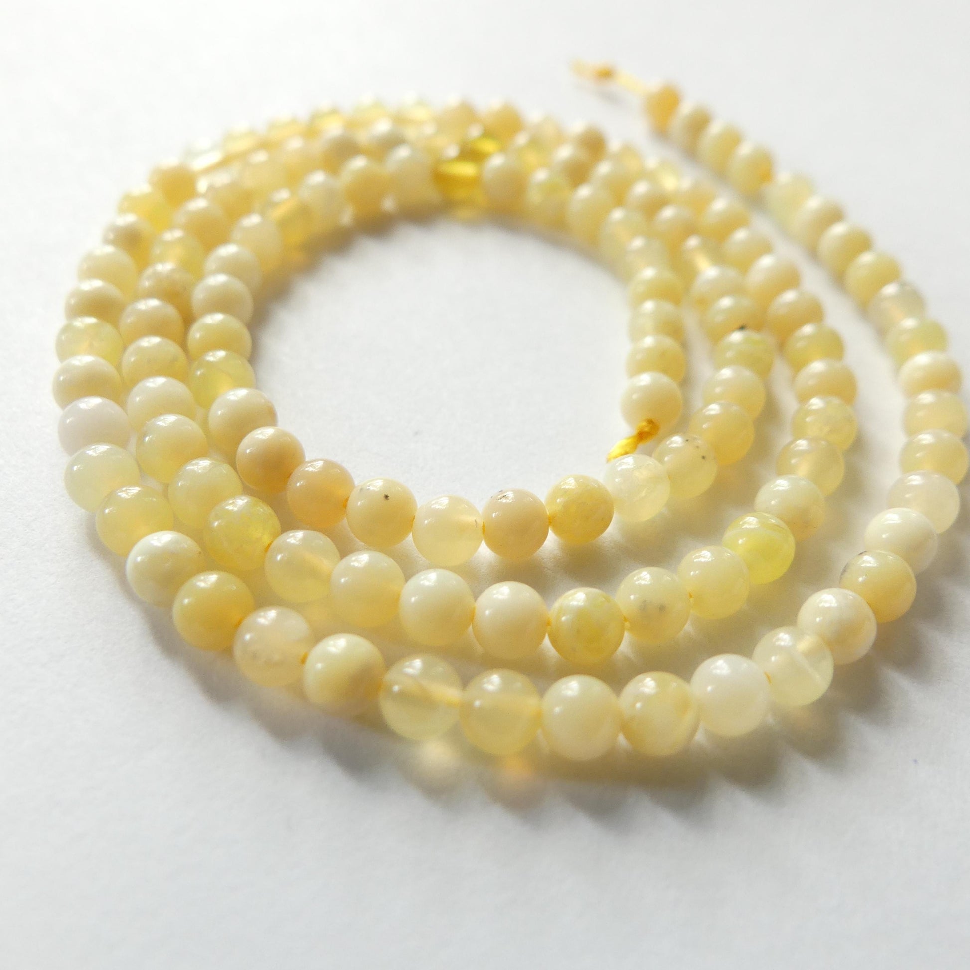 3mm Yellow Opal Beads 15" Opal Genuine Gemstone Beads Natural Peruvian Opal for Jewelry Making Beading Craft Gift Beads October birthstone