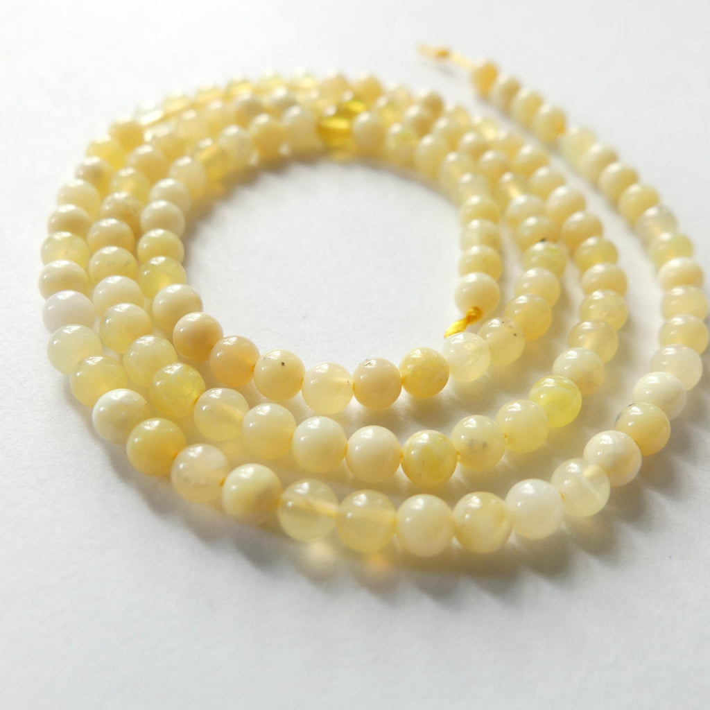 3mm Yellow Opal Beads 15" Opal Genuine Gemstone Beads Natural Peruvian Opal for Jewelry Making Beading Craft Gift Beads October birthstone