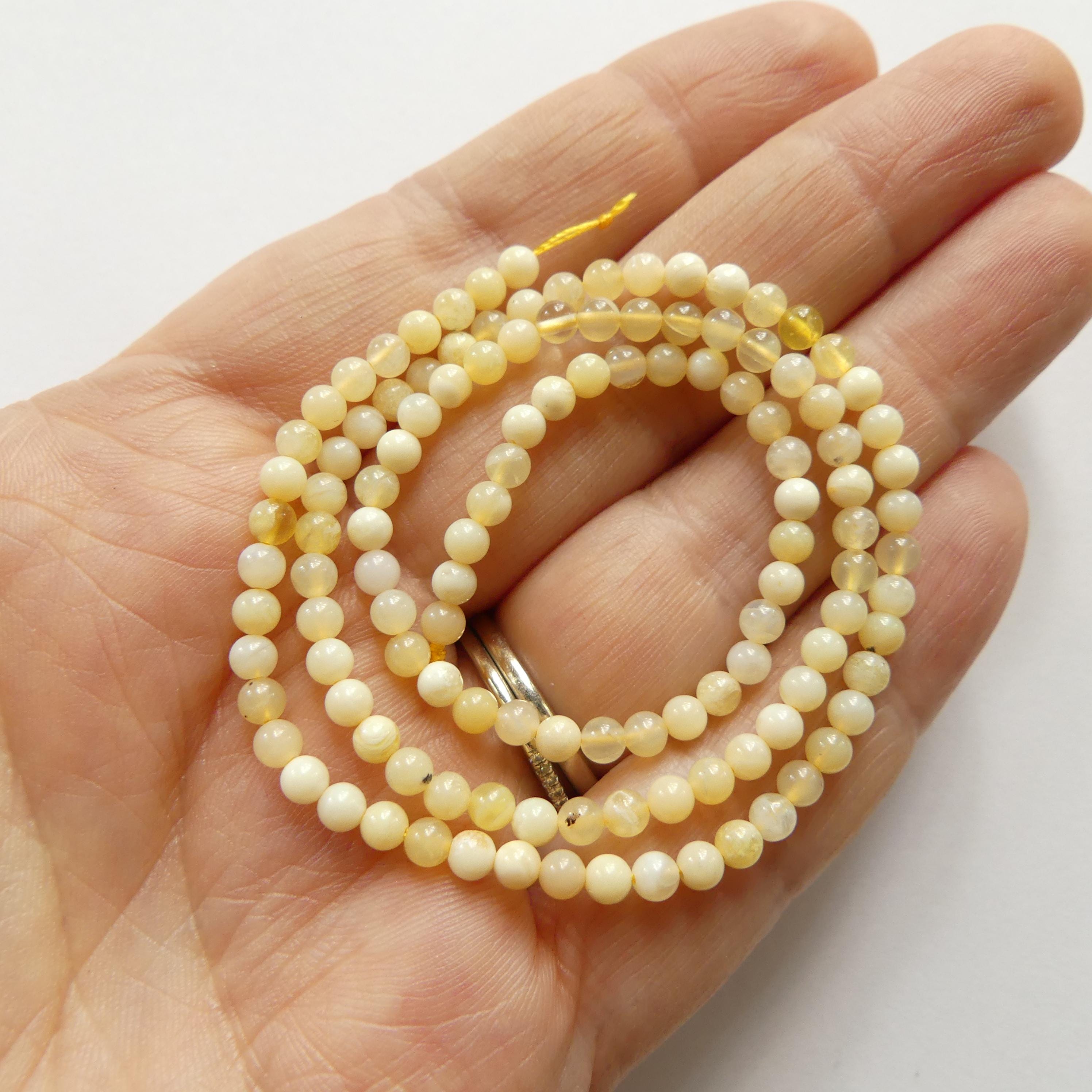 3mm Yellow Opal Beads 15" Opal Genuine Gemstone Beads Natural Peruvian Opal for Jewelry Making Beading Craft Gift Beads October birthstone