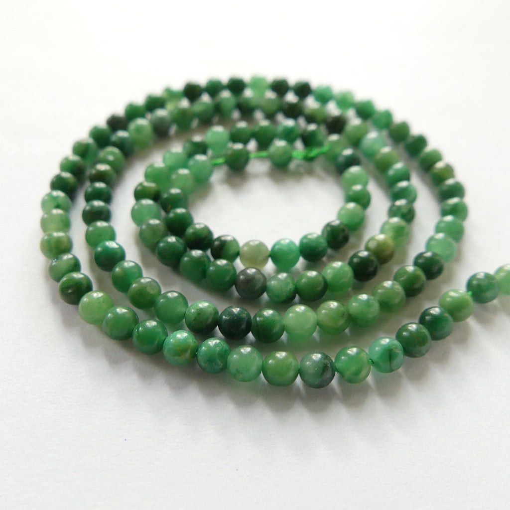 3mm Natural Green Jade Smooth Beads 15" African Jade Round Genuine Gemstone Beads for Jewelry Making Beading Craft Gift Beads DIY Jewelry